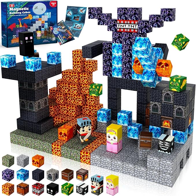 Magnetic Blocks-100PCS Grassland Building Blocks Set, Kids Classroom Sensory Toy