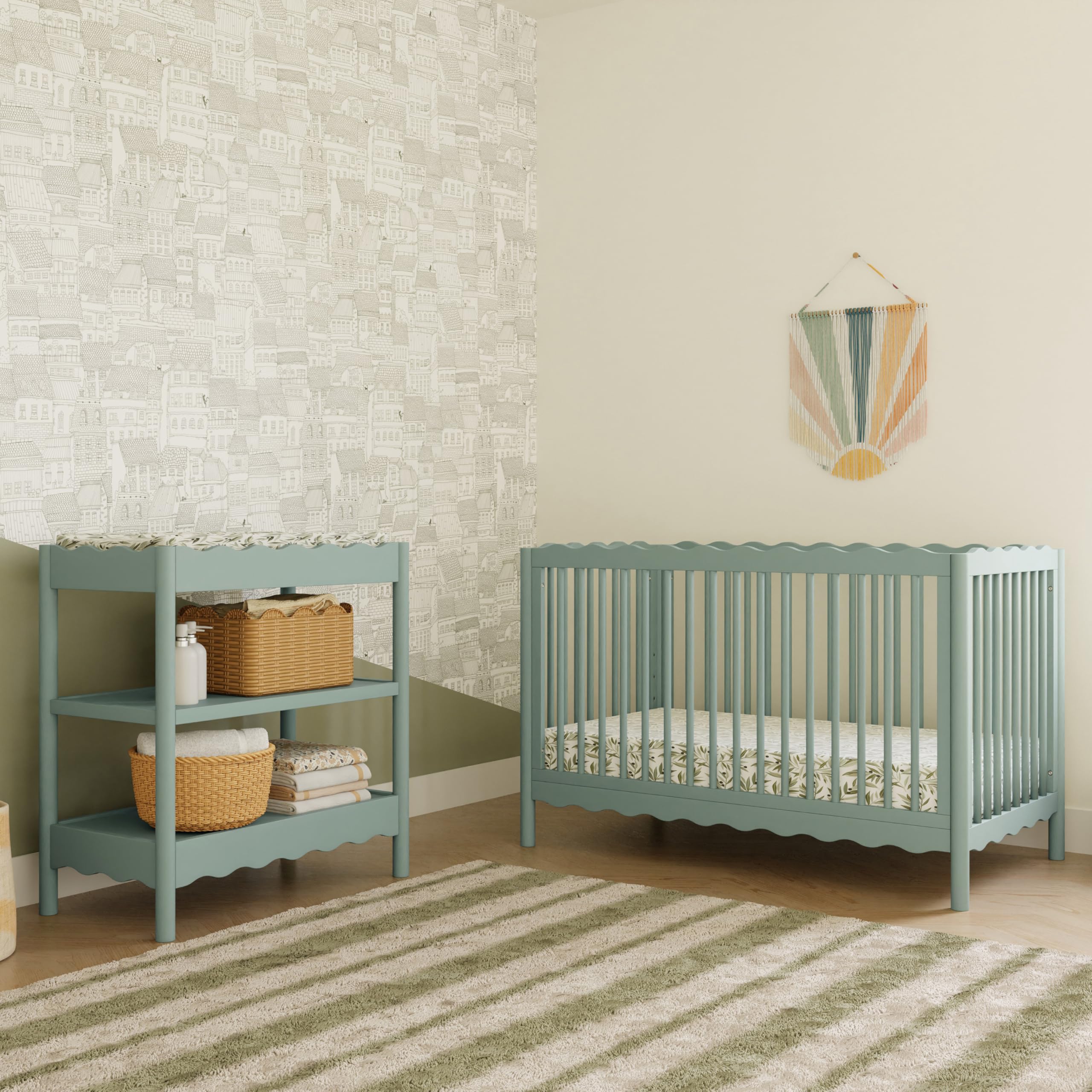 Modern Changing Table with Shelves