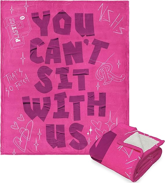 Mean Girls Silk Touch Sherpa Throw Blanket, 50" x 60", Burn Book