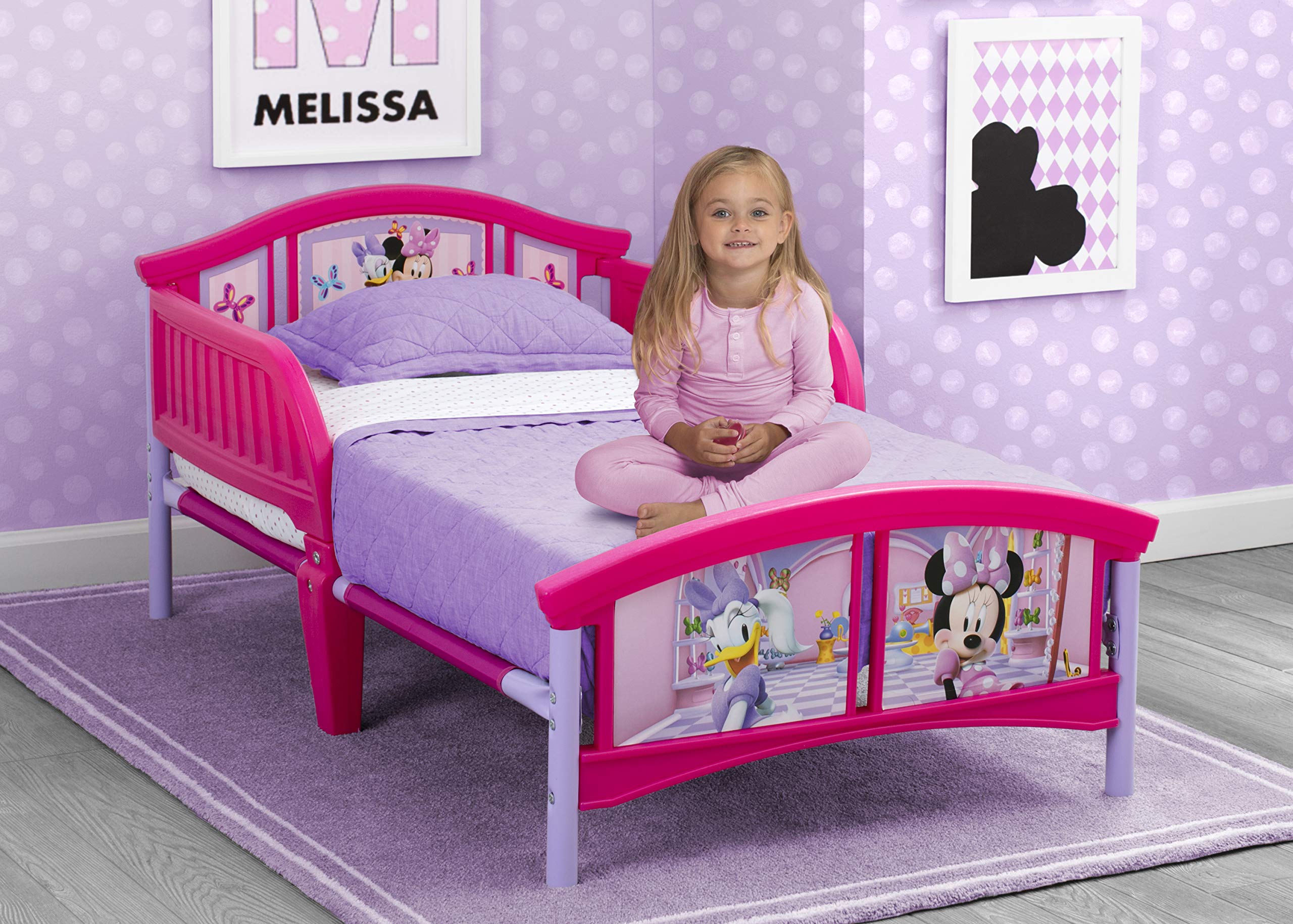 Children Plastic Toddler Bed, Disney Minnie Mouse