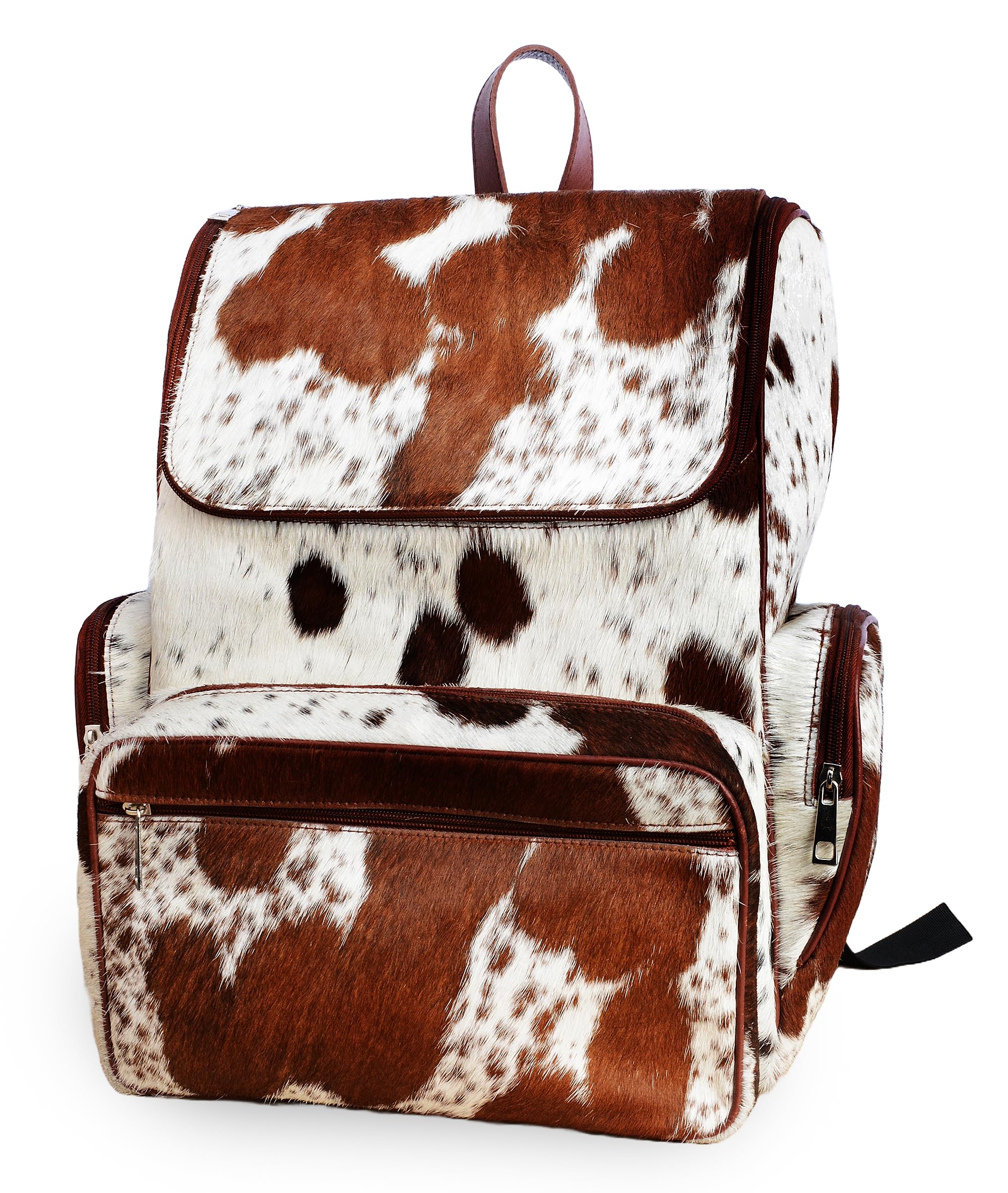 Western Cowhide Leather Diaper Backpack | Cow Print Cute Shower