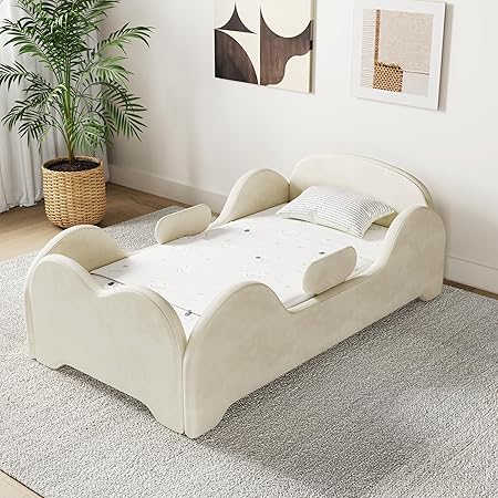 Toddler Bed, Toddler Flood Bed with Extra Safety Broad