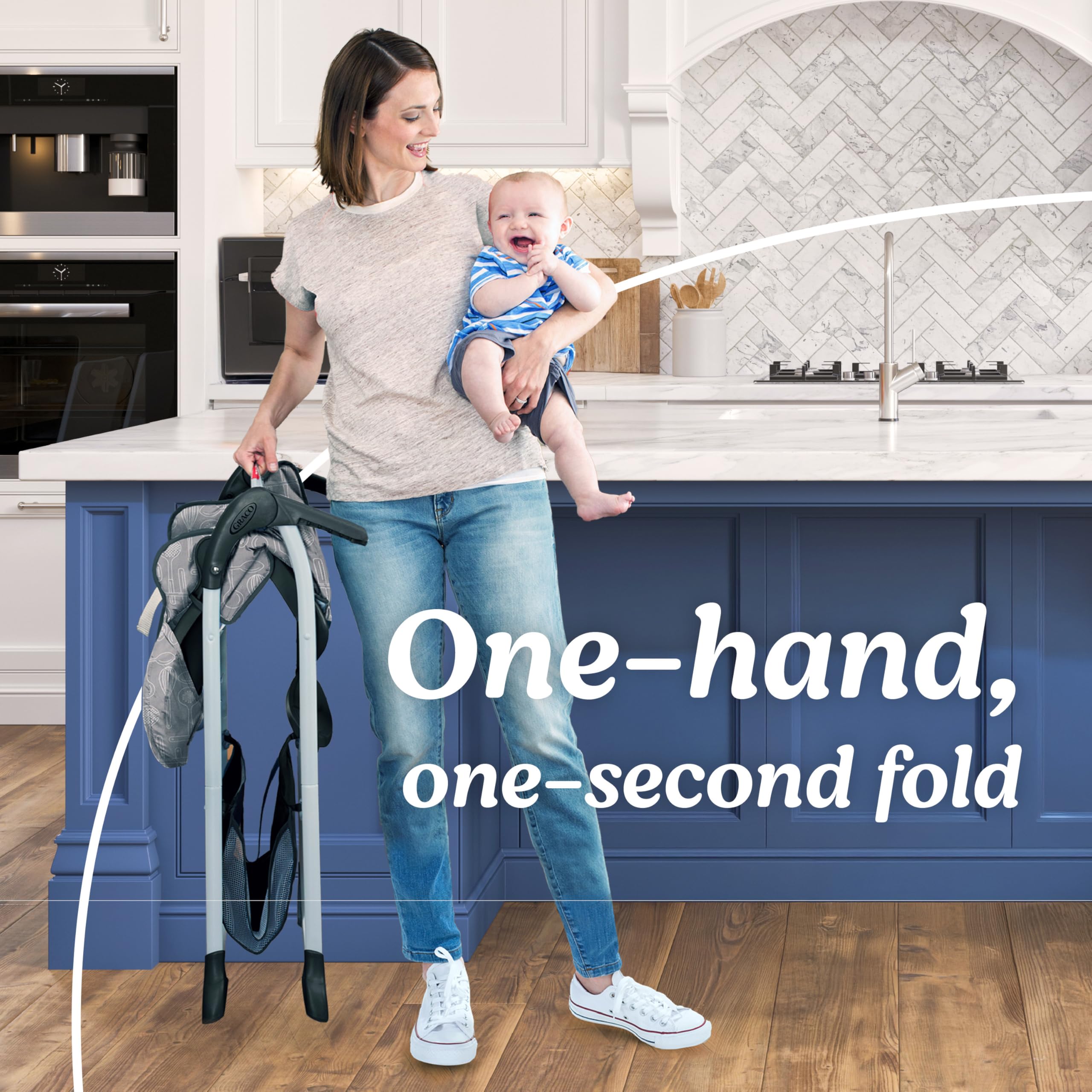 Ultra Slim Fast-Folding High Chair with One-Hand Fold - Space-Saving Design