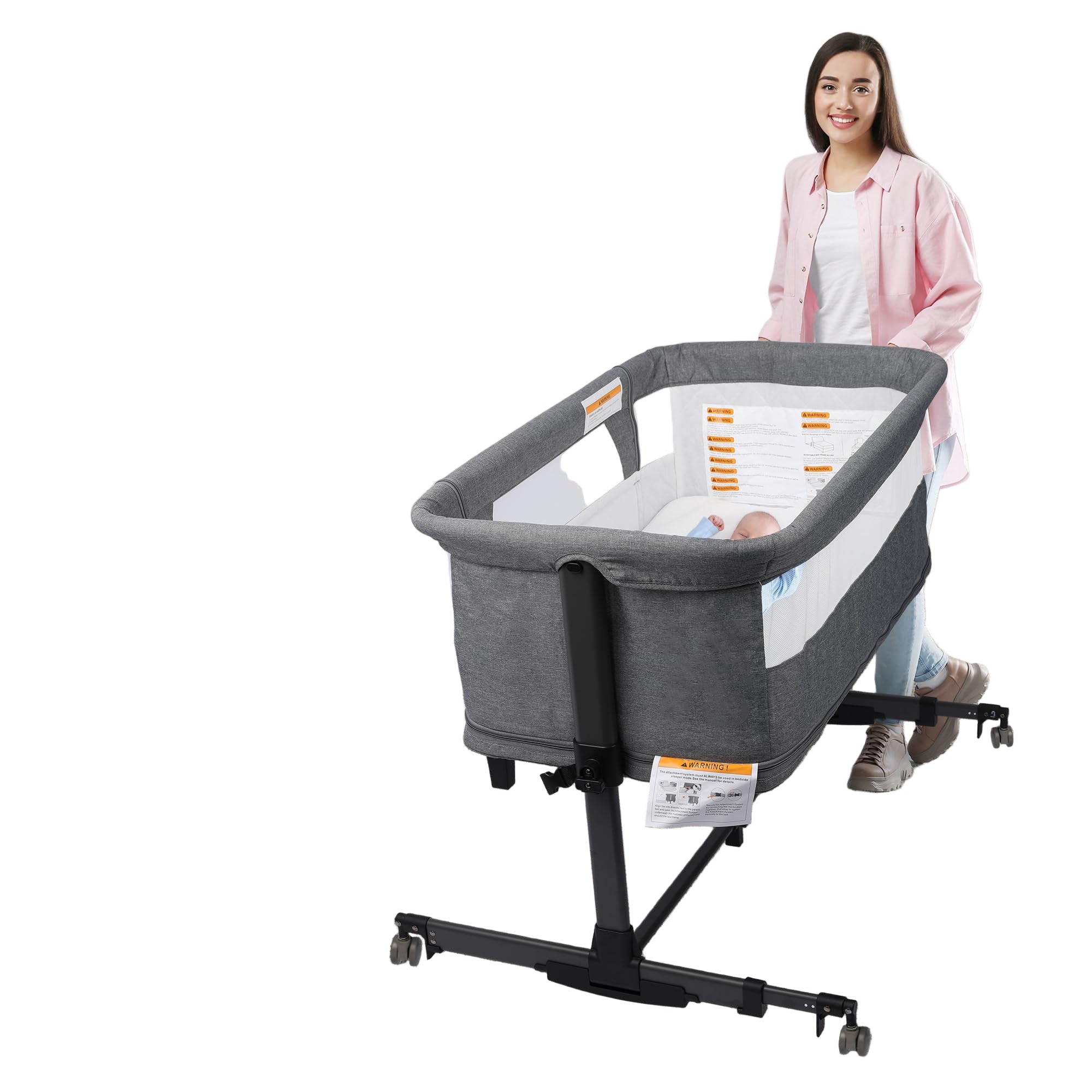 Baby Bassinet Bedside Sleeper, Portable Pack and Play