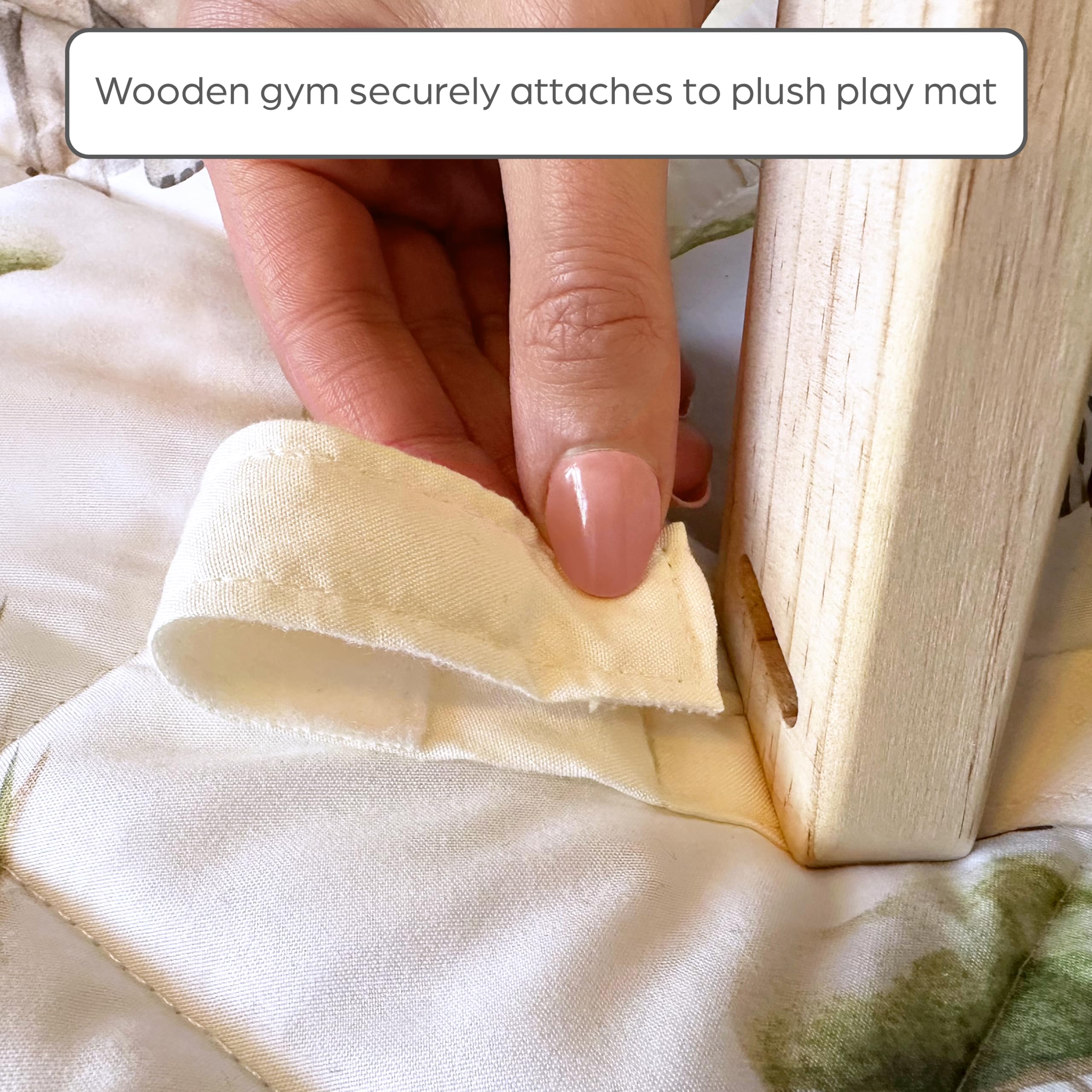 Wooden Baby Play Gym with Washable Mat