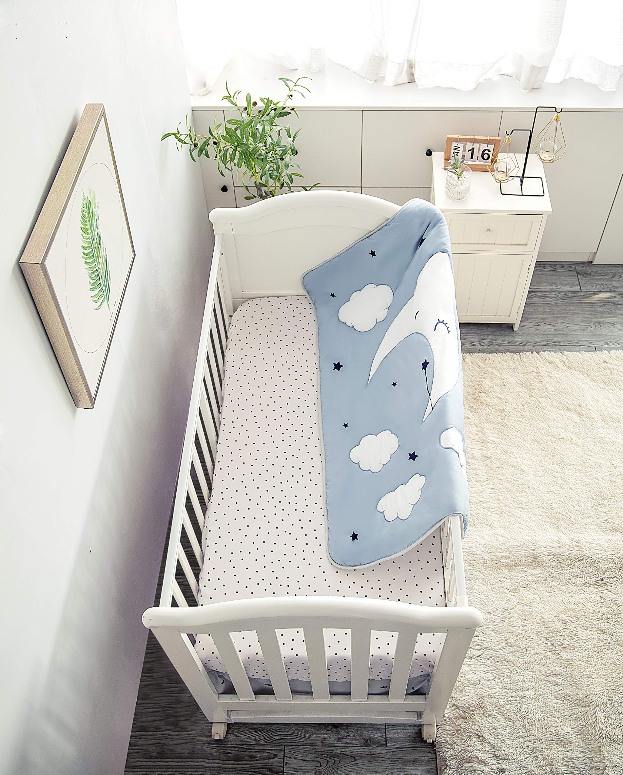 Sleeping Moon Baby Nursery Crib Bedding Set 3 Piece