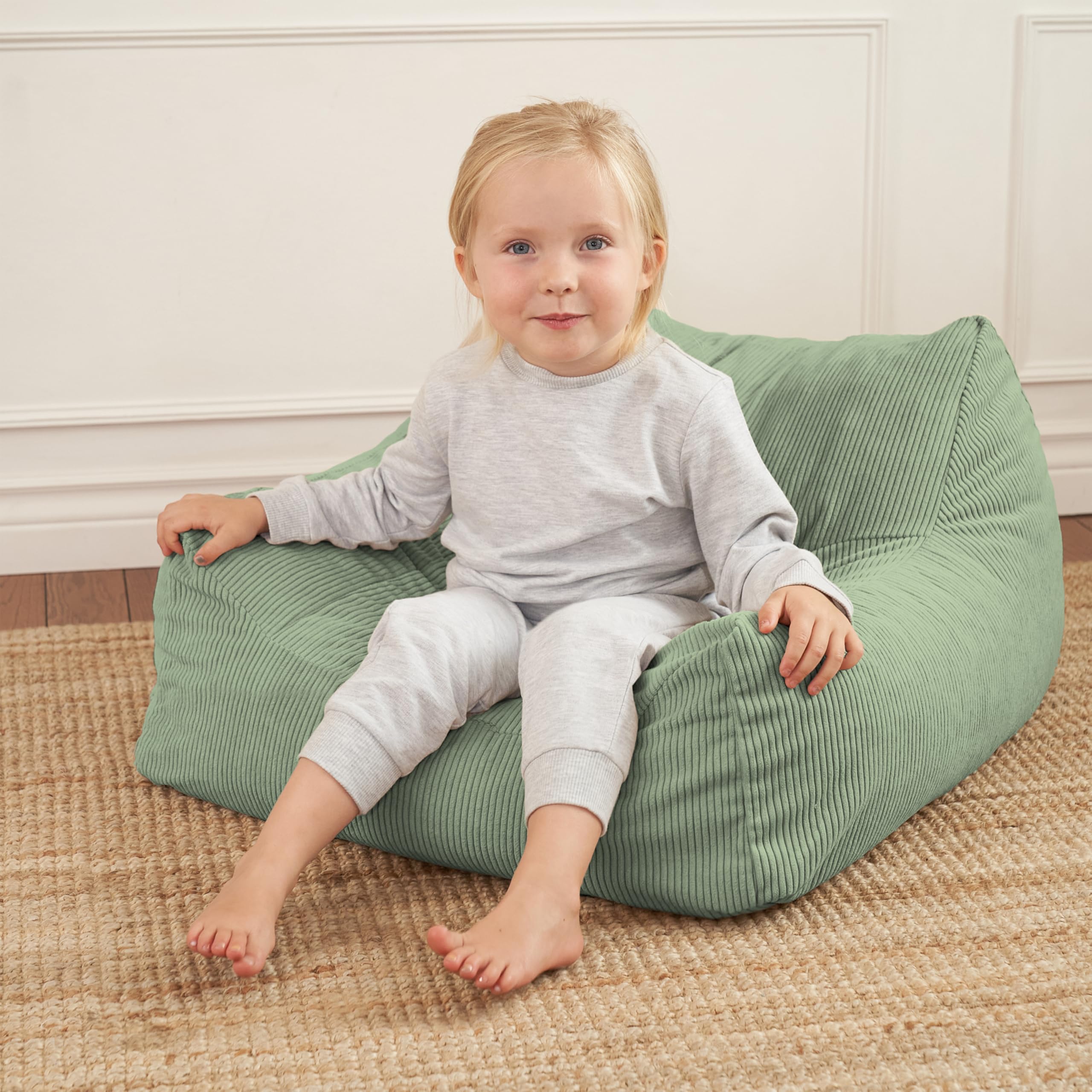 Memory Foam Bean Bag Chair for Toddlers - Kids Lounger for Nursery and Playroom