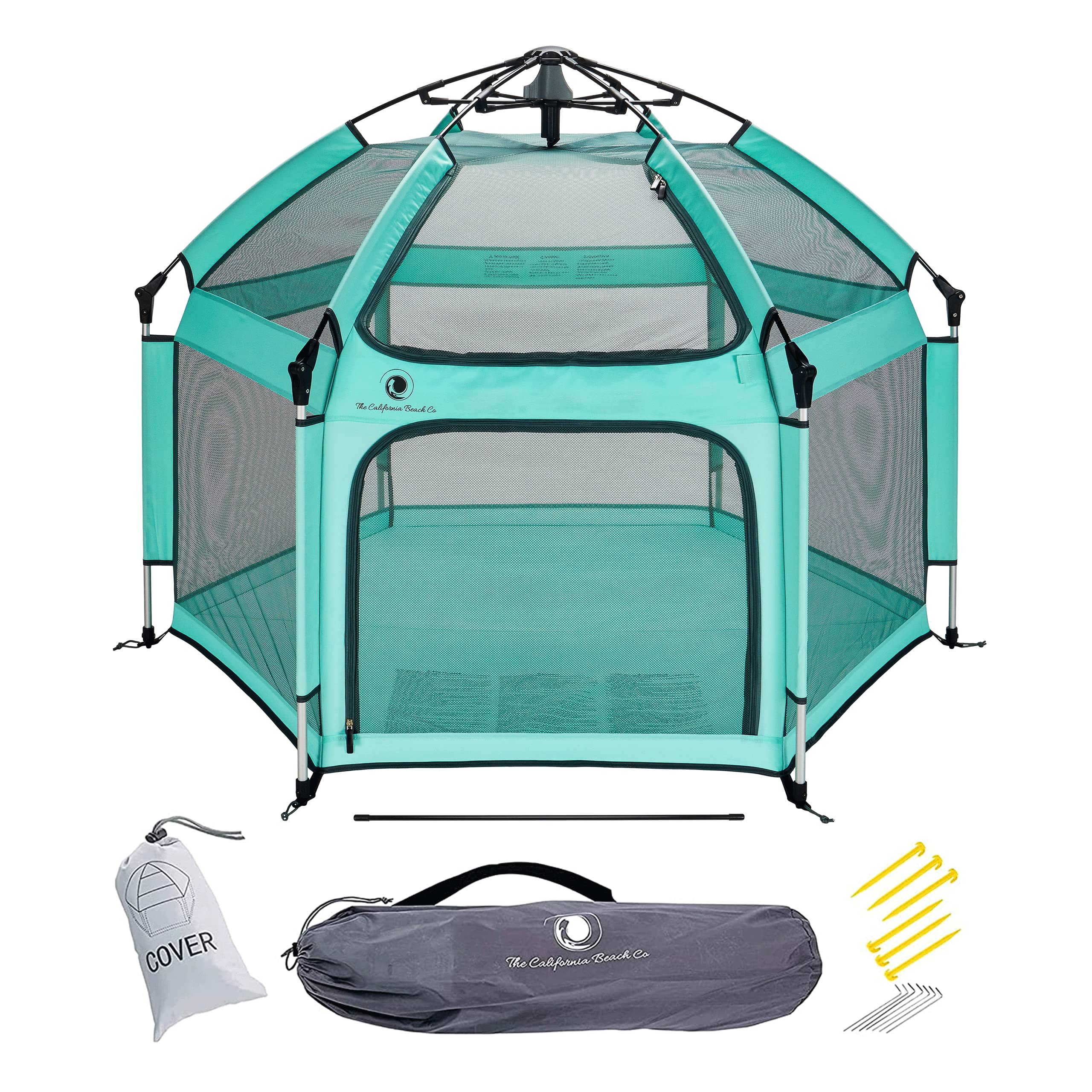Premium Outdoor Baby Playpen Includes Self-Inflating Playmat (Sweet Mint)