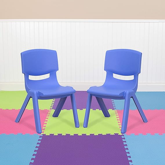 2 Pack Natural Plastic Stackable School Chair with 10.5"