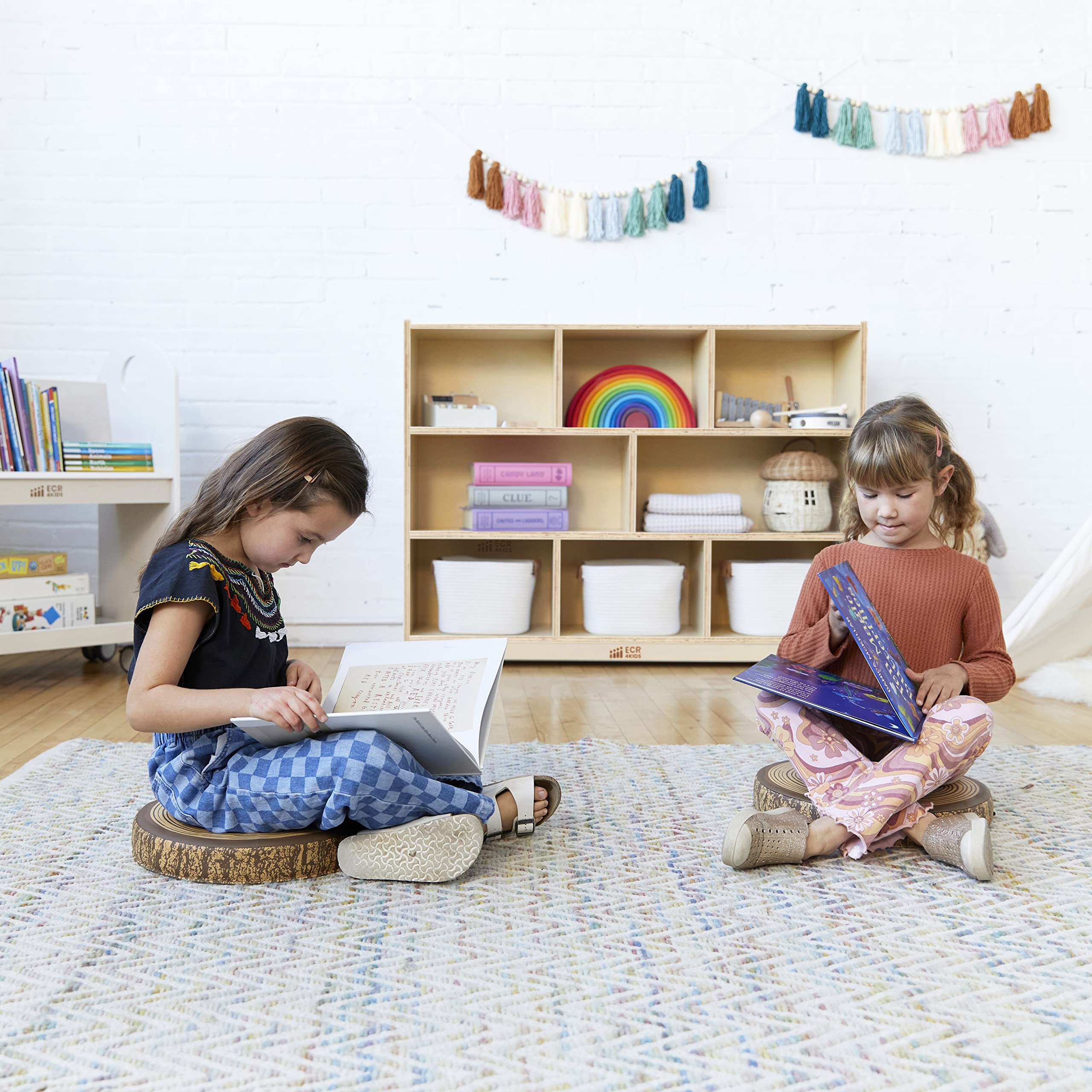 8-Compartment Mobile Storage Cabinet for Classroom and Playroom