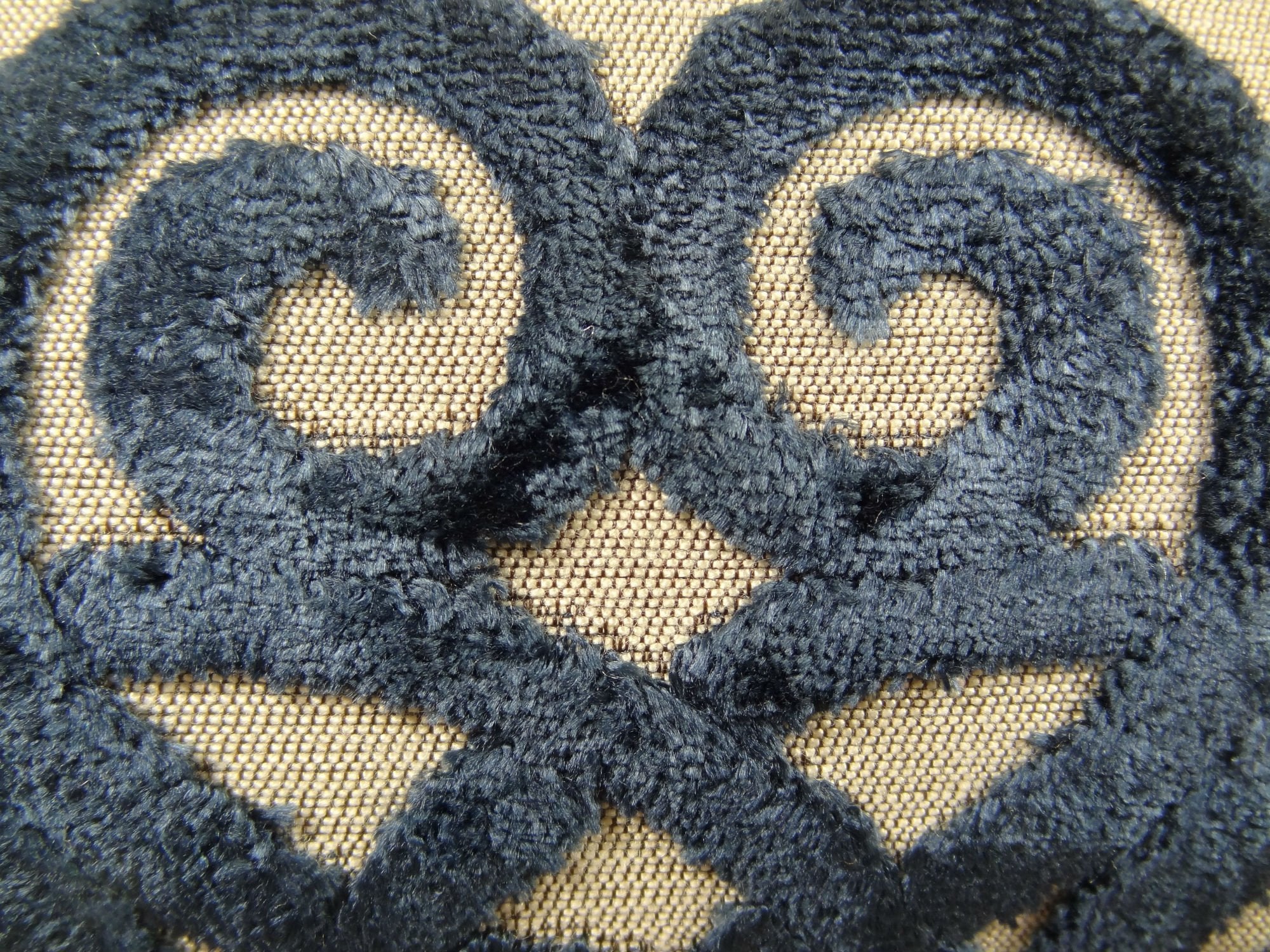 Luxury Designer Decortative Throw Pillow - Navy Beige Graphic