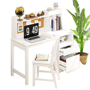 Kids Desk and Chair Sets, Kids Study Desk Set with Hutch and Storage