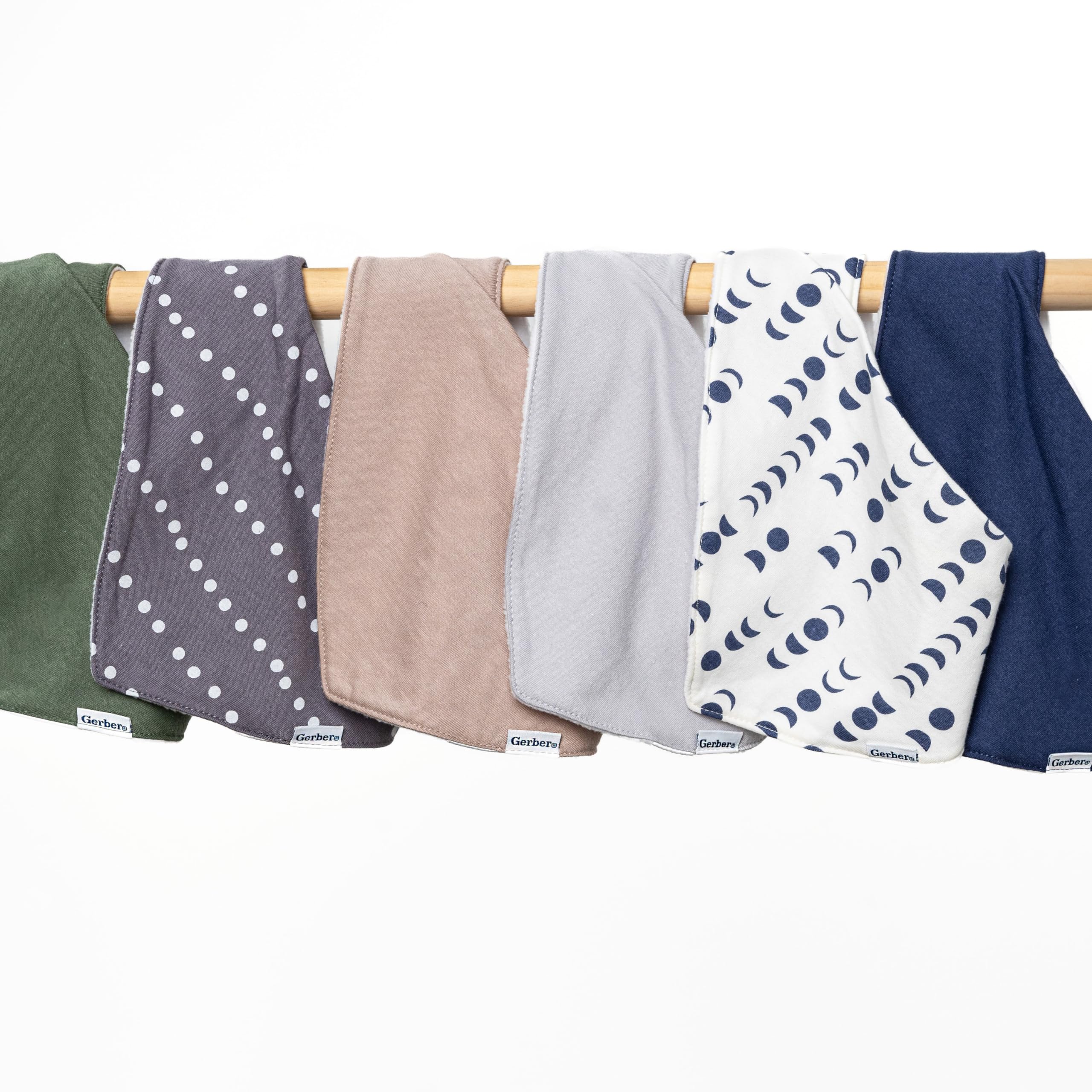 Baby Unisex Bandana Bibs 10-Pack, Multi Grey, One Size