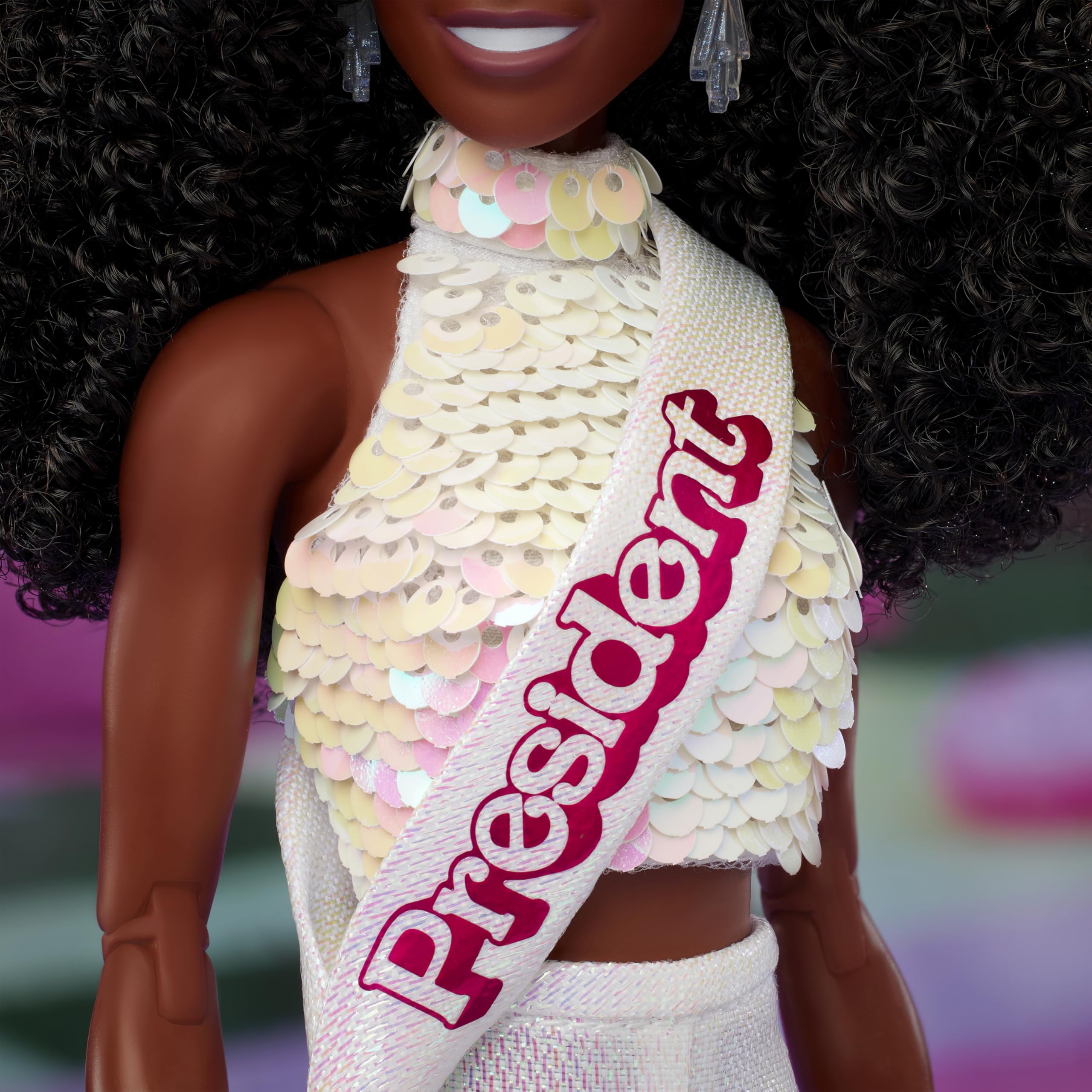 The Movie President Collectible Doll, ISSA Rae as President Wearing Shimmery White Blouse