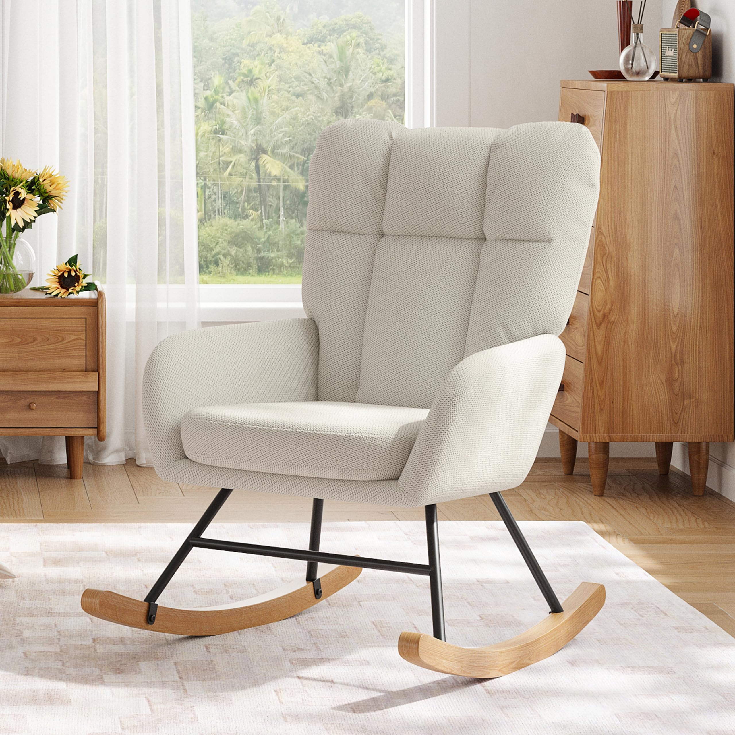 Teddy Nursery Rocking Chair with High Back Support