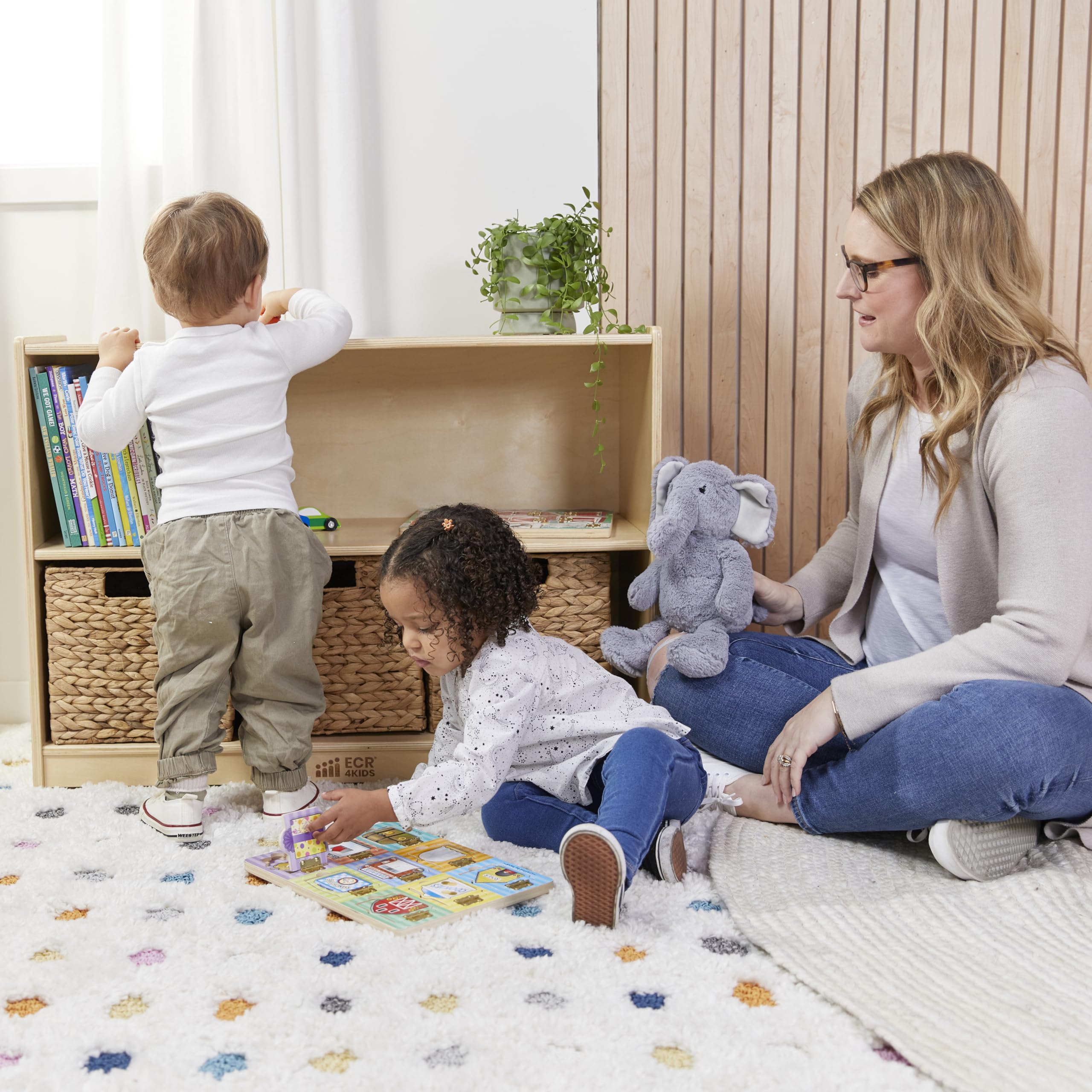 2-Shelf Mobile Storage Cabinet for Classroom