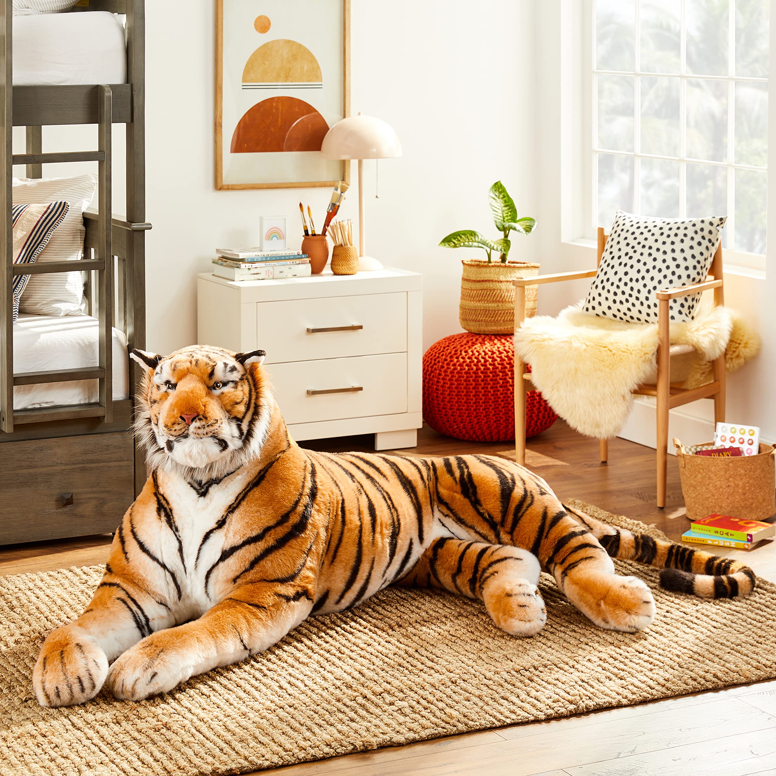 Giant Plush Lying Tiger 8 Feet Long Great Mascot for Tiger Fans