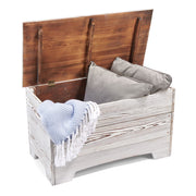 Solid Wood Toy Storage Chest with Safety Hinge