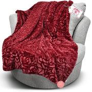 Nicole Luxurious Ultra Soft Minky Blanket, Demi Rose in Merlot