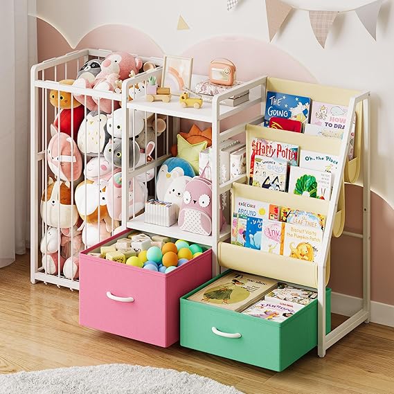 Kids Bookshelf and Toy Storage, Large 3 Tier Book Shelf for Kids Rooms