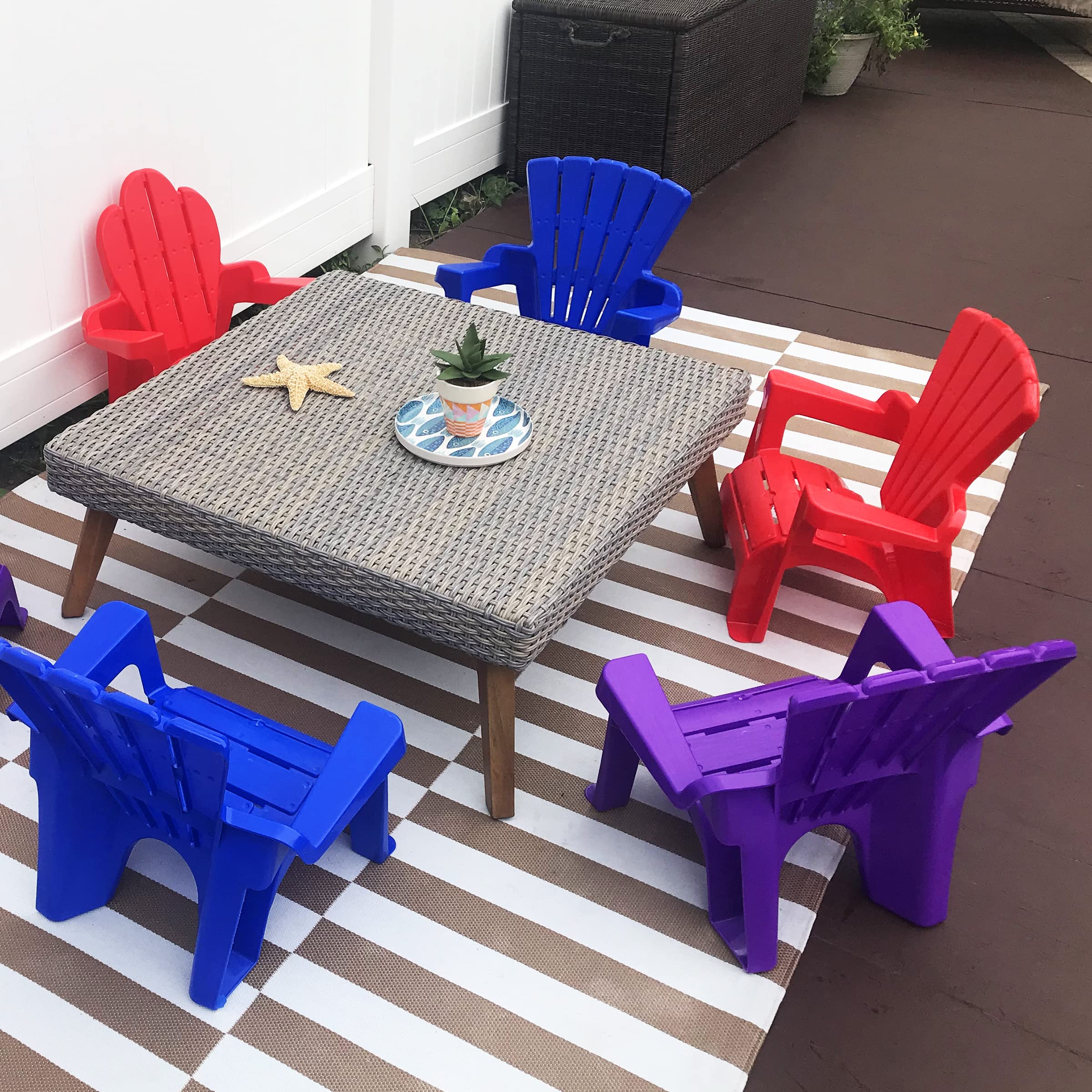 Kids’ Adirondack (2-Pack, Purple), Stackable, Outdoor, Beach, Lawn, Indoor