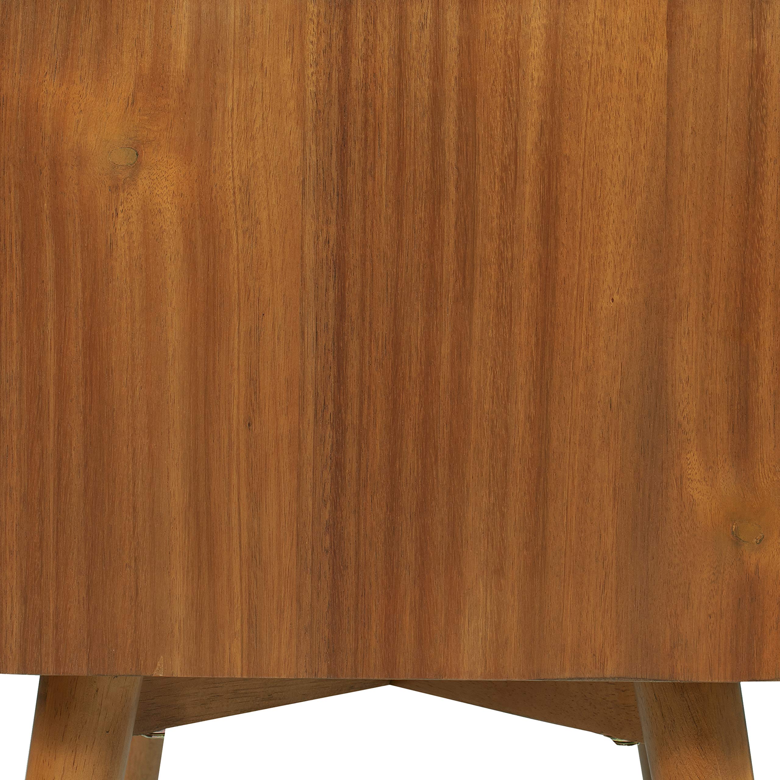 Mid-Century Modern Nightstand with 2 Drawers - Walnut Finish Bedside Table