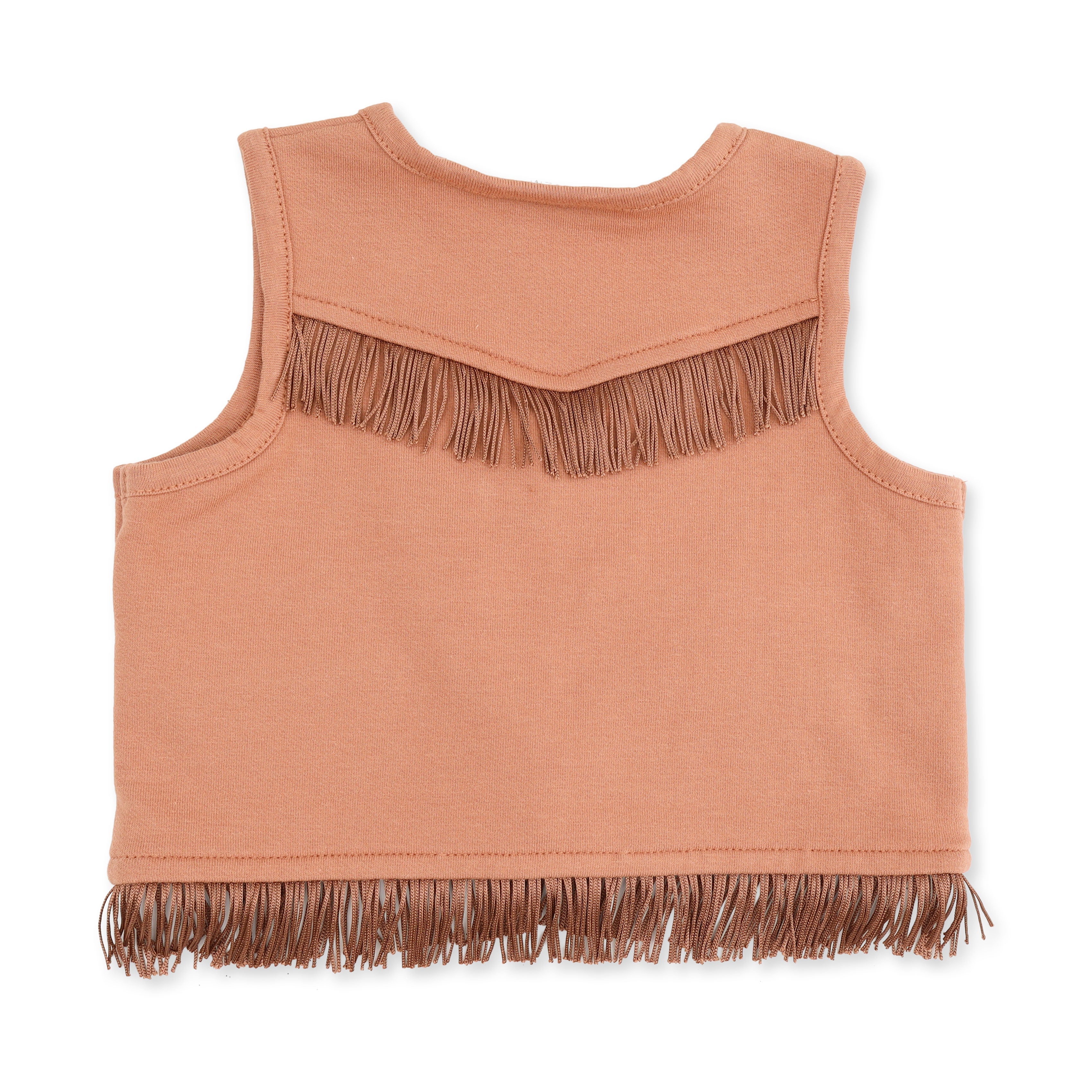 Solid Mocha Mousse - Western Fringe Vest