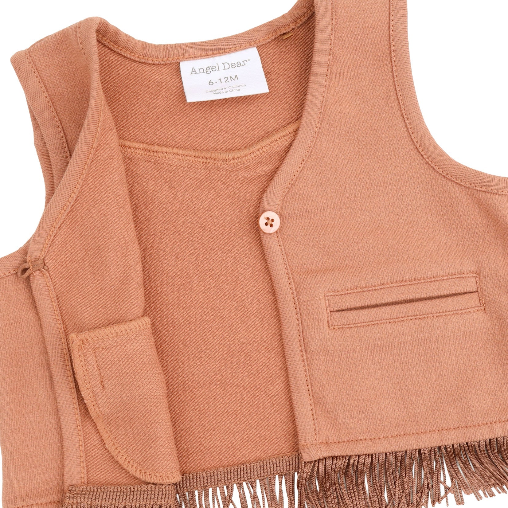 Solid Mocha Mousse - Western Fringe Vest