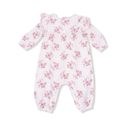 Belle Rosette Dot - Long Sleeve Petal Ruffle Romper