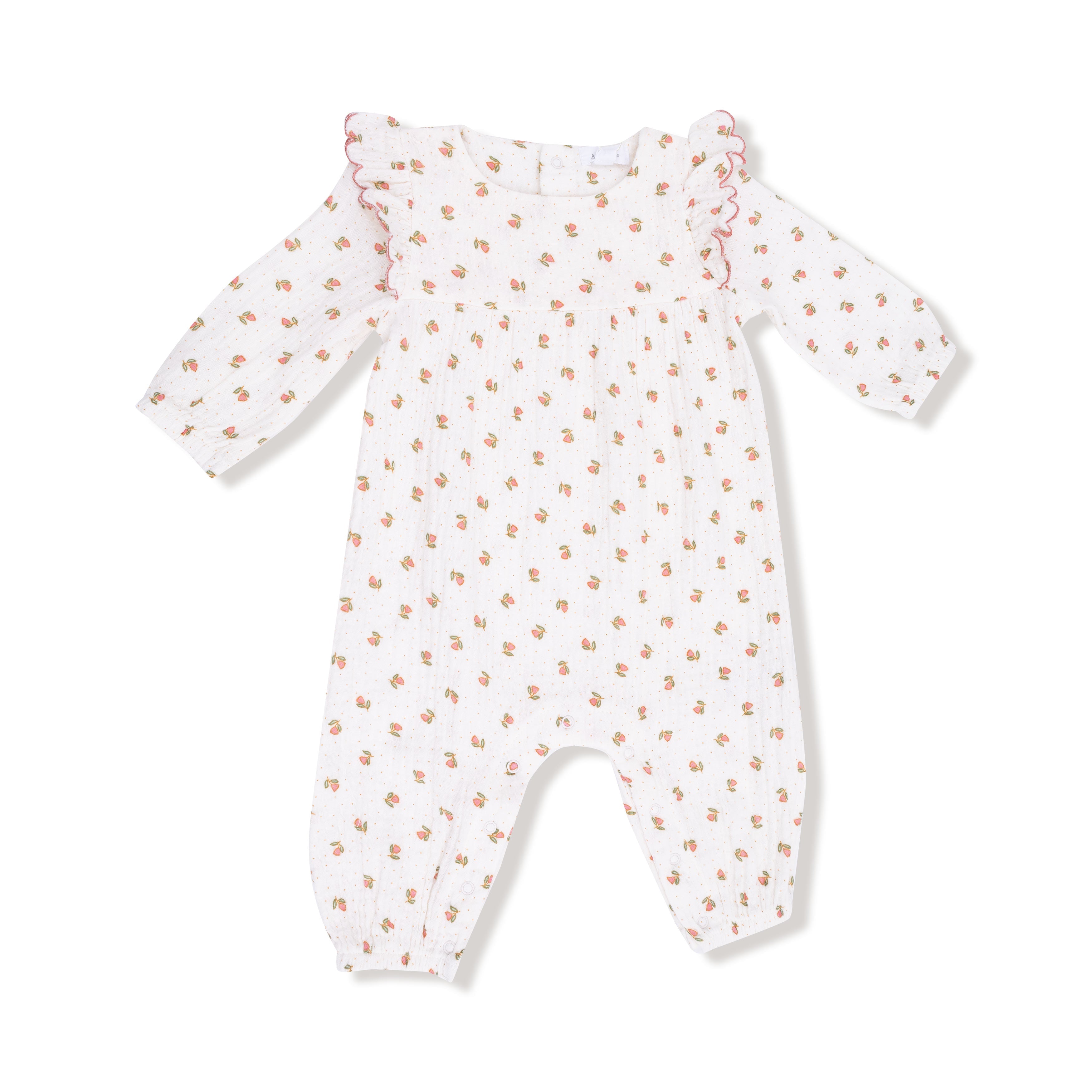 Petite Pointe Fleur - Long Sleeve Petal Ruffle Romper