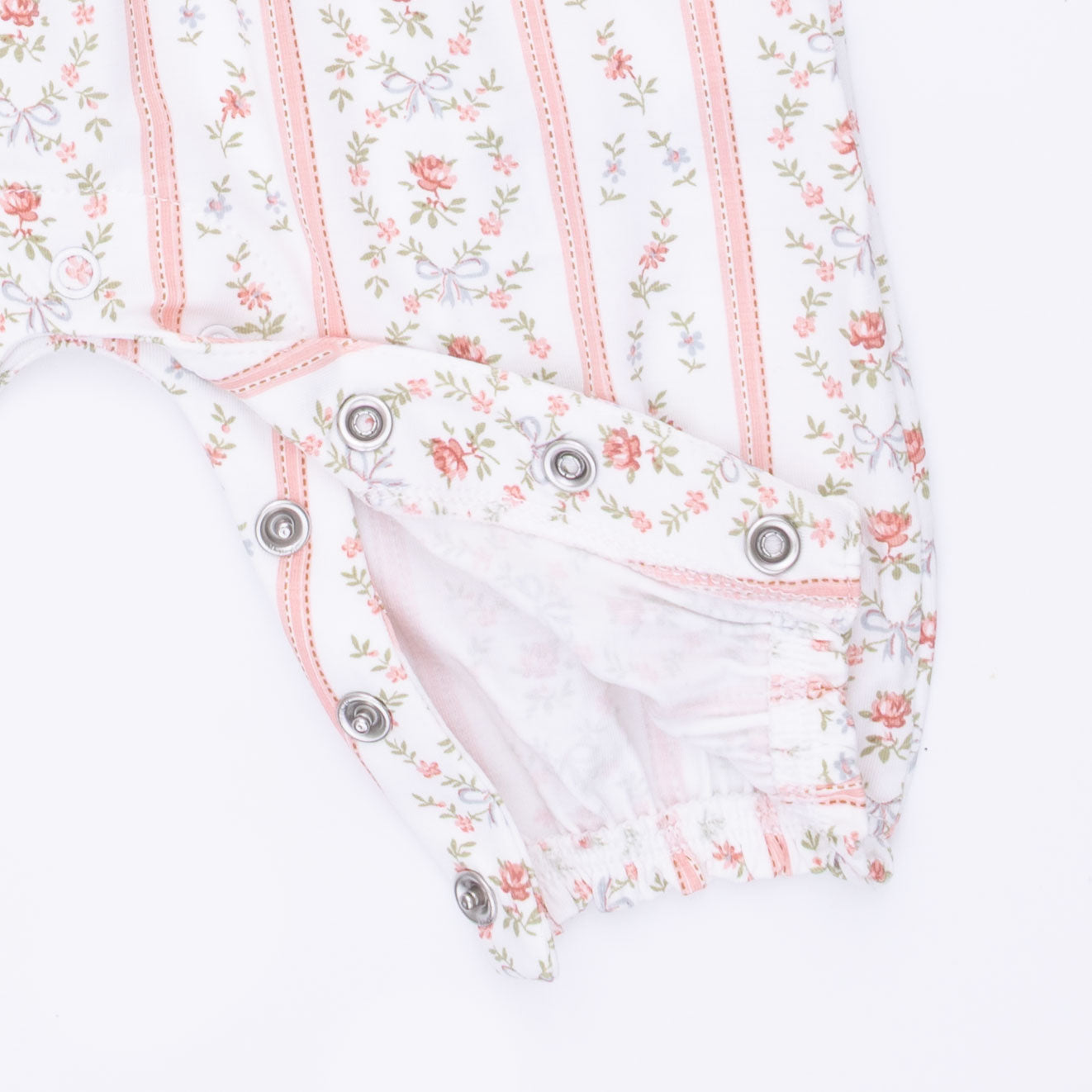 Marnie Rosebud Stripe - Long Sleeve Petal Ruffle Romper