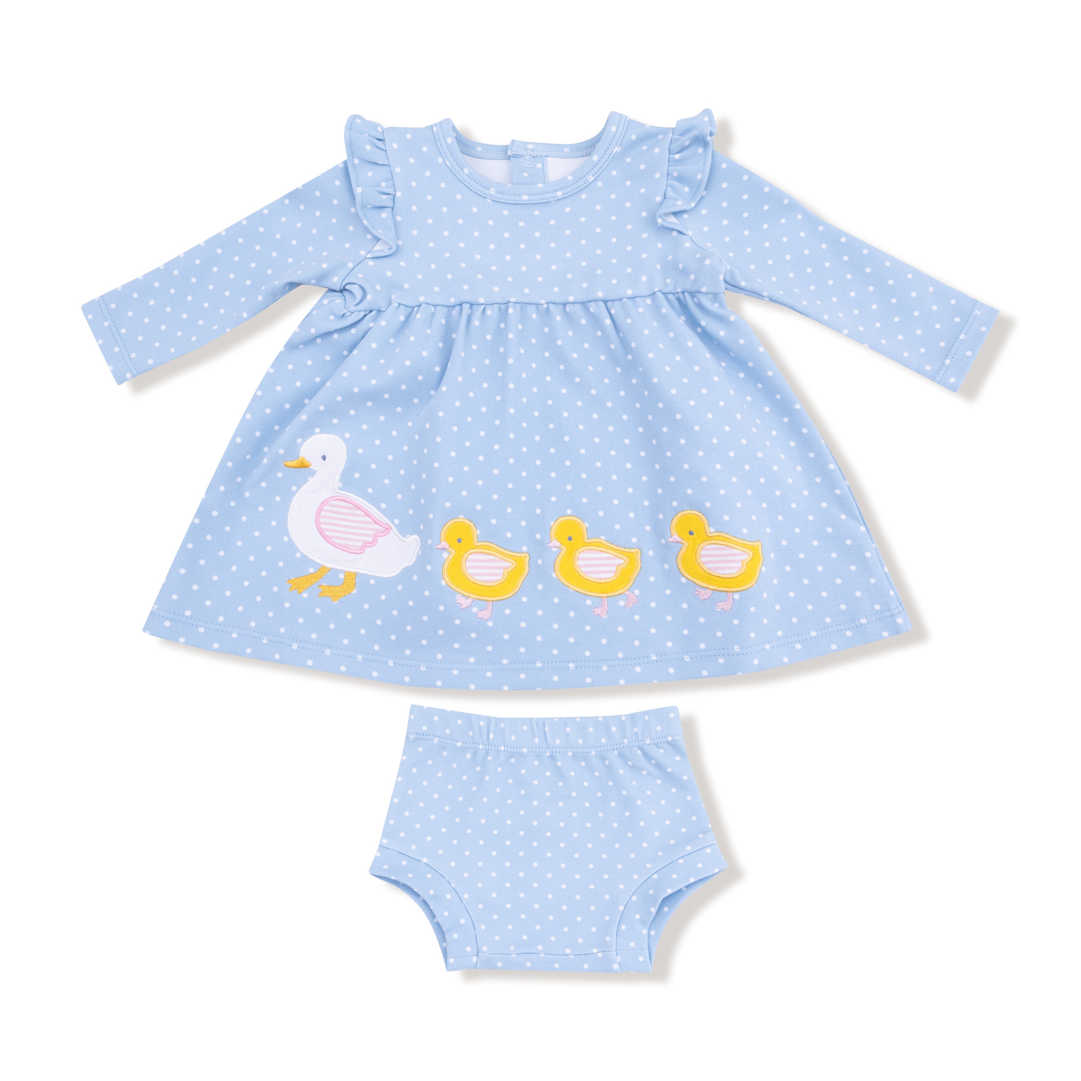Fall Fruit Floral - Duck Family Long Sleeve Dress with Bloomer