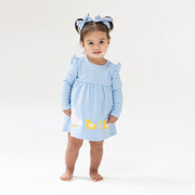 Fall Fruit Floral - Duck Family Long Sleeve Dress with Bloomer