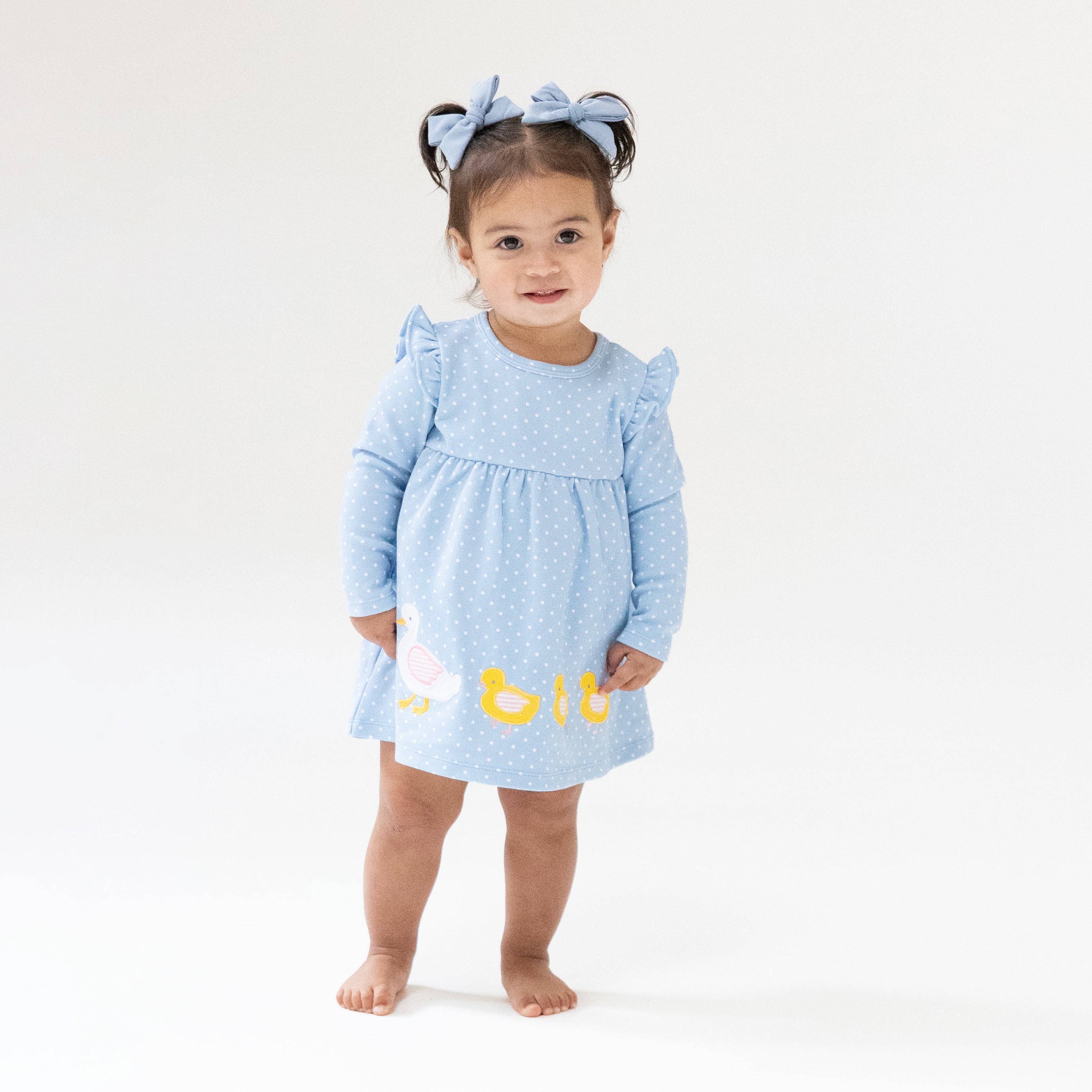 Fall Fruit Floral - Duck Family Long Sleeve Dress with Bloomer