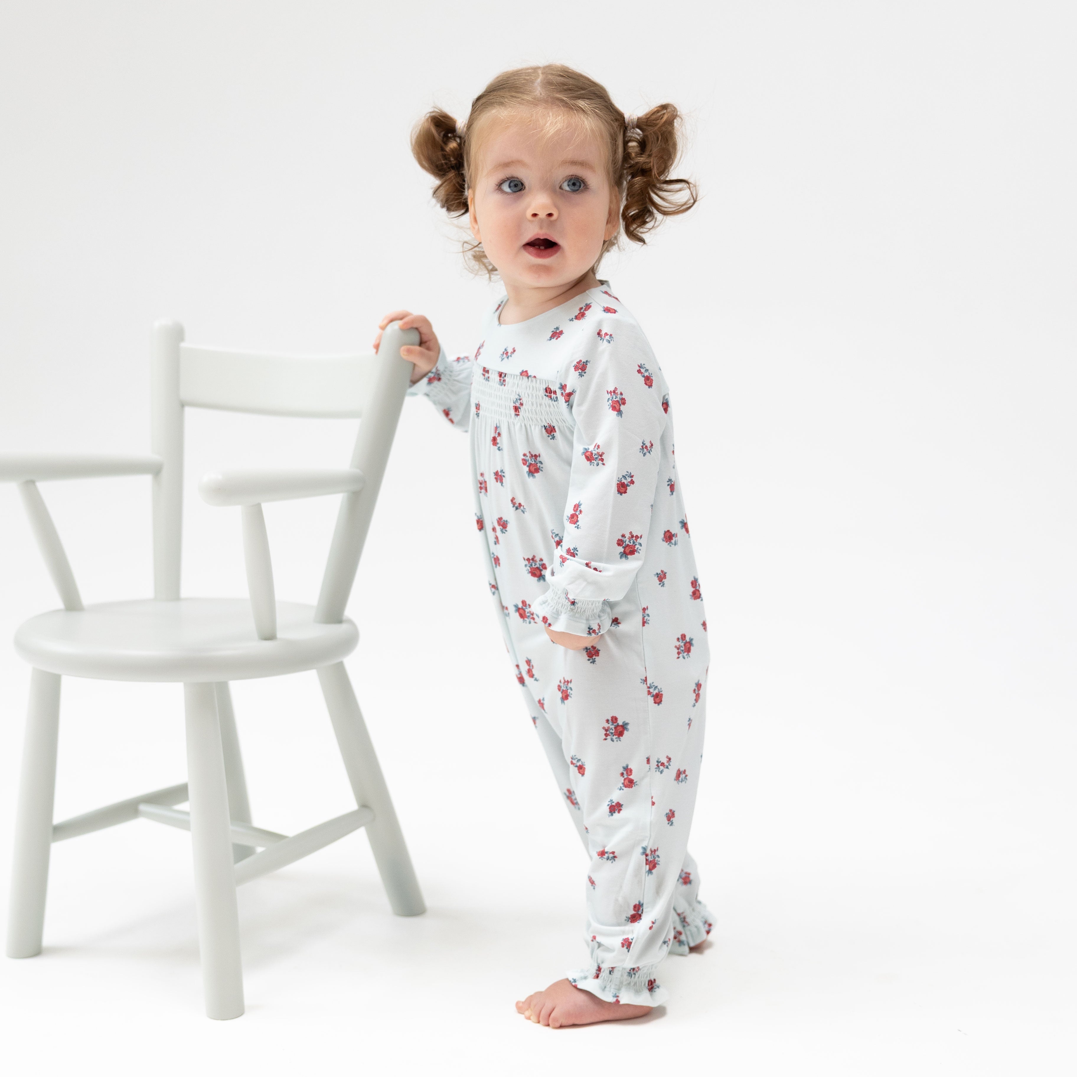 Alyssa Floral - Smocked Long Sleeve Romper