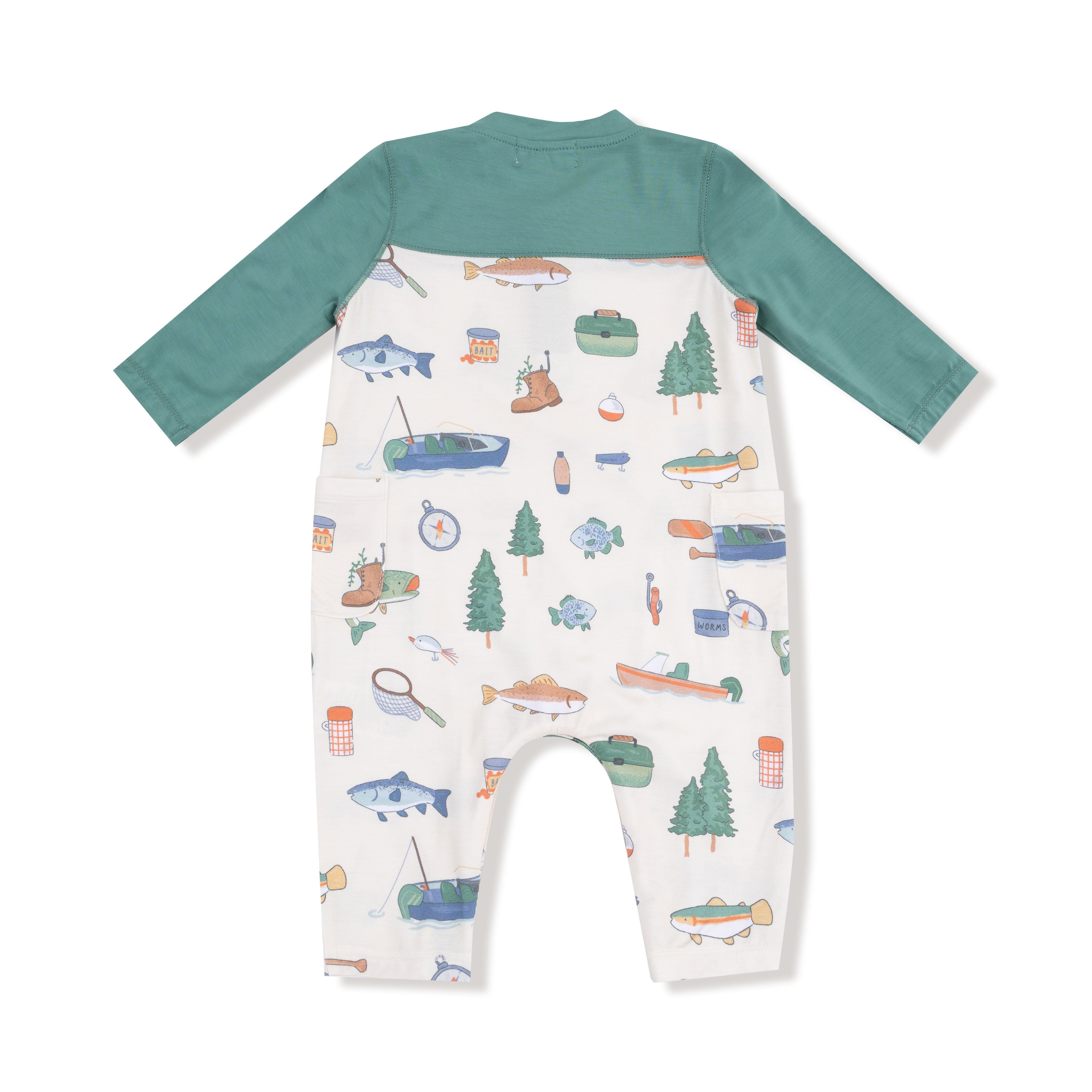 Fishing Things - Romper with Contrast Sleeves