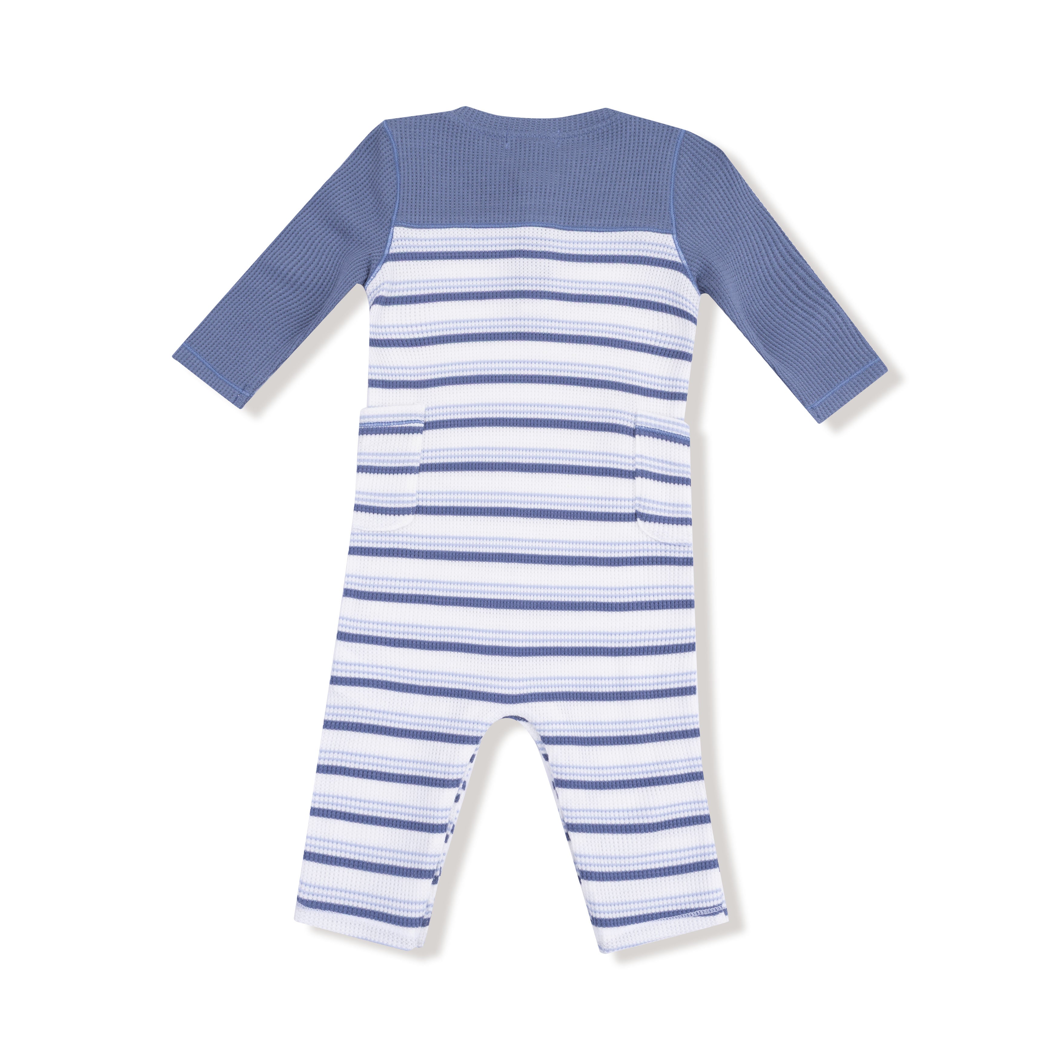 Vintage Stripe - Blue - Romper with Contrast Sleeves