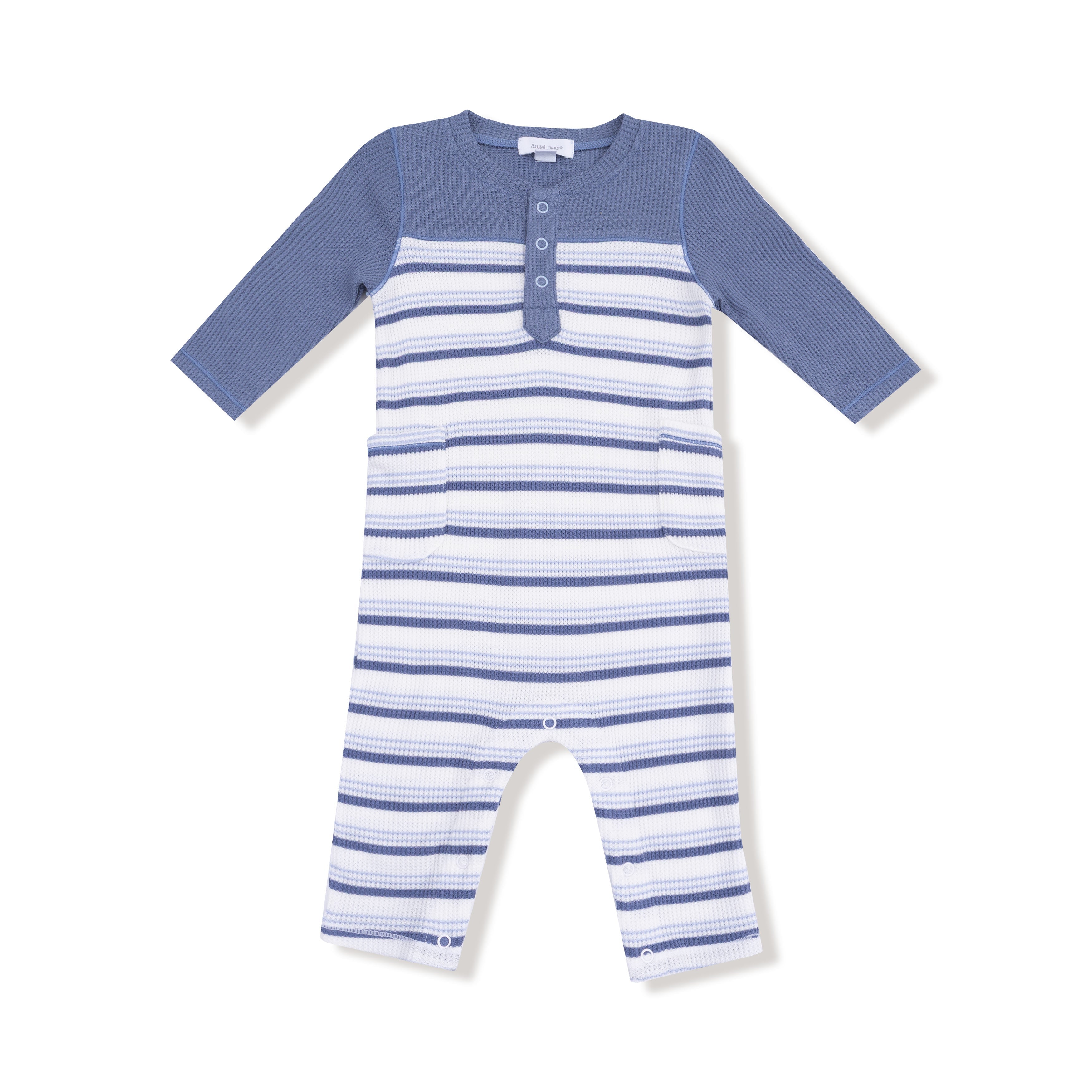 Vintage Stripe - Blue - Romper with Contrast Sleeves