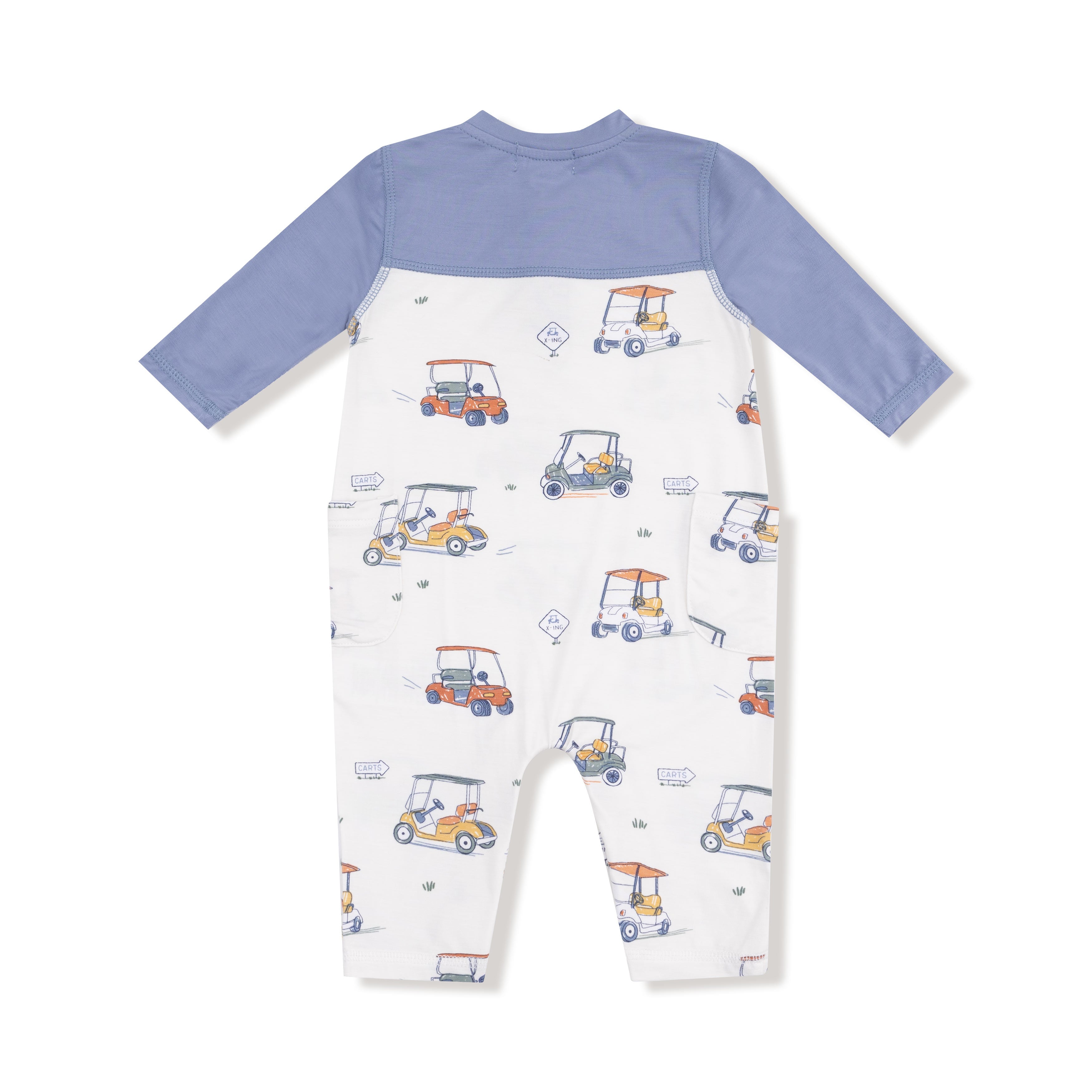 Zooming Golf Carts - Romper with Contrast Sleeves