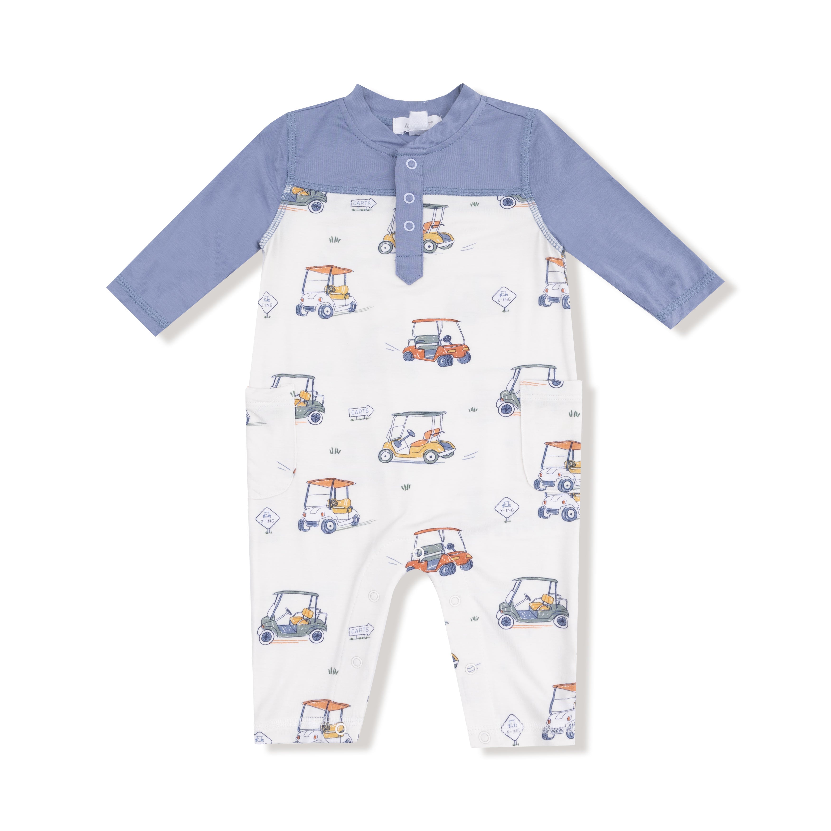 Zooming Golf Carts - Romper with Contrast Sleeves