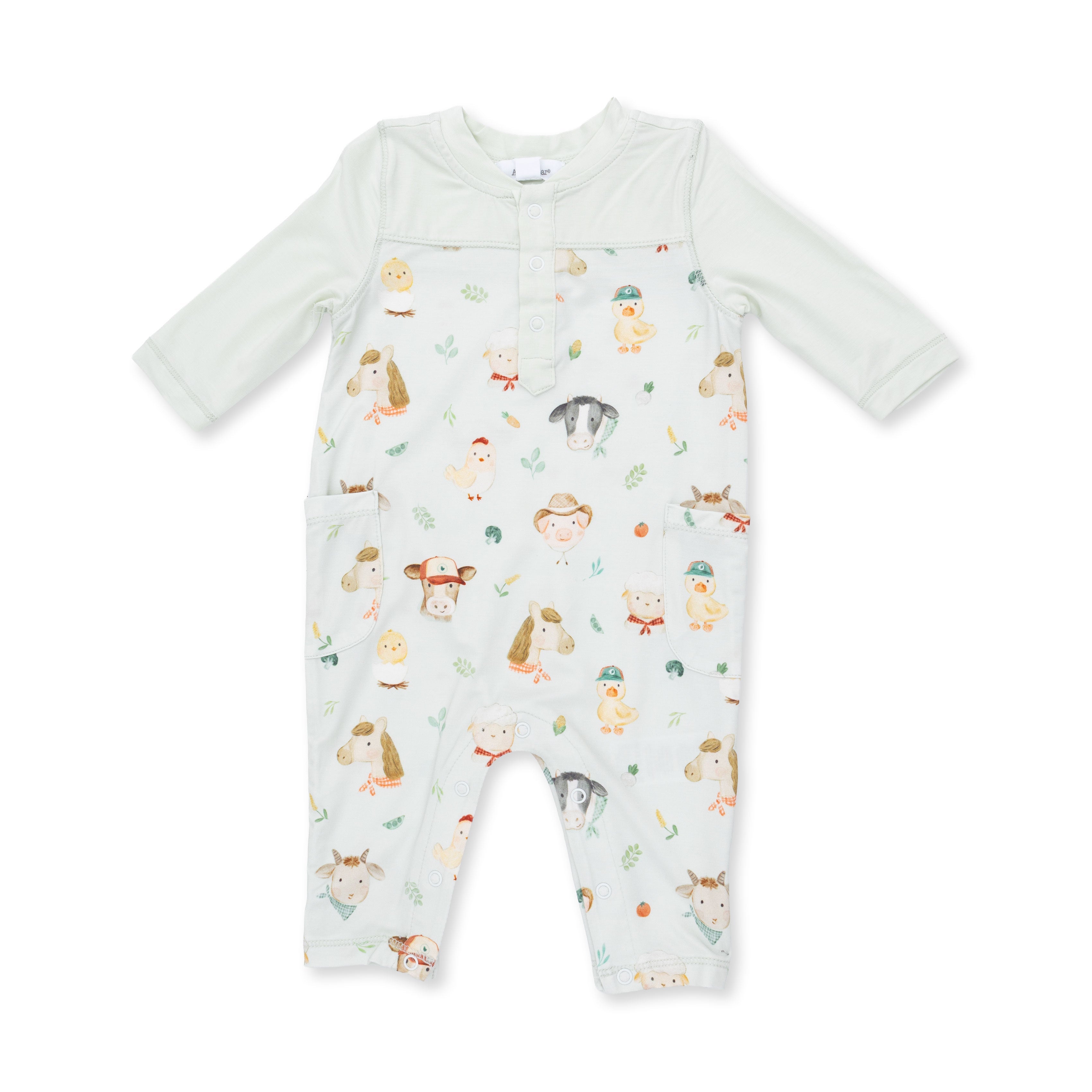 Baby Farm Faces - Romper with Contrast Sleeves