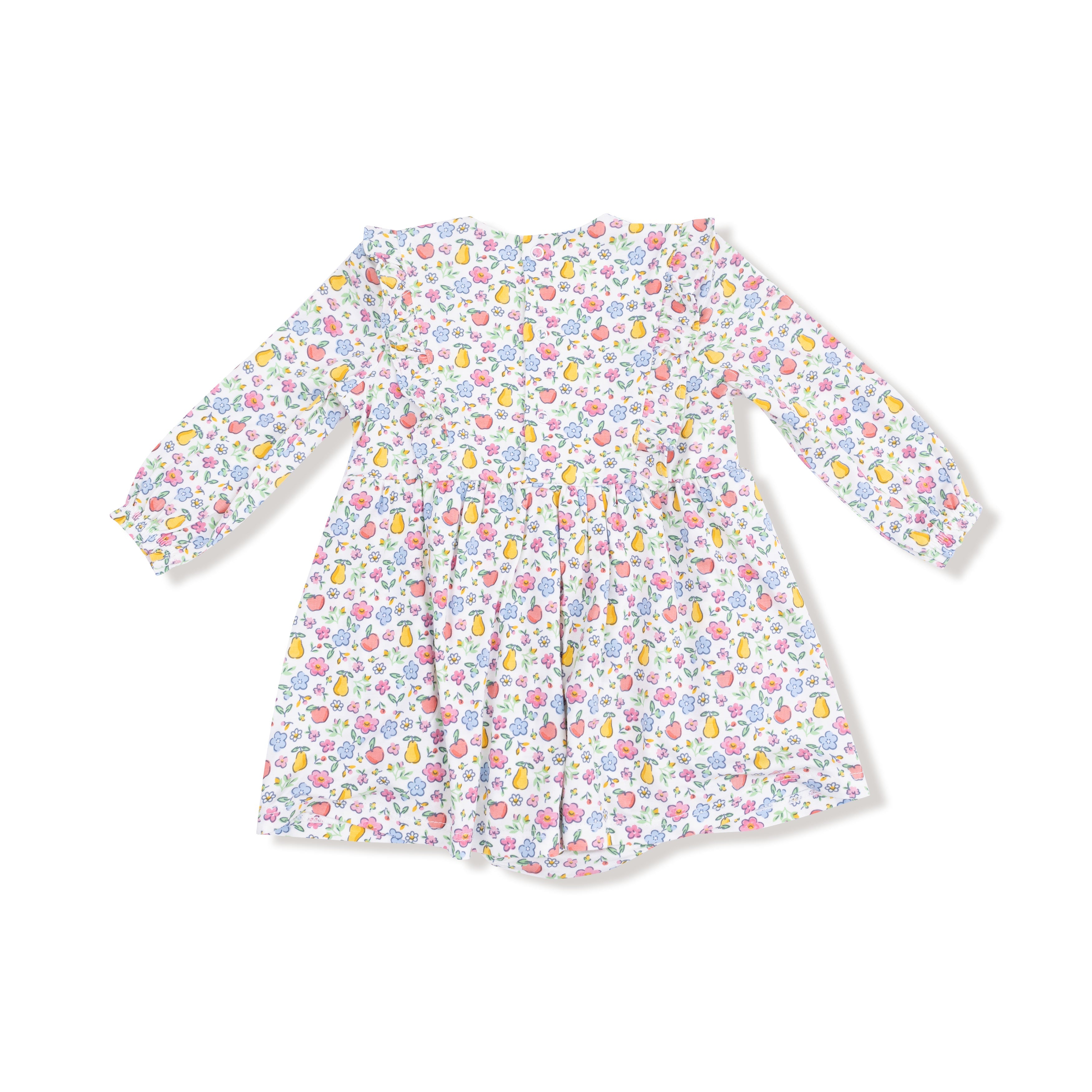 Fall Fruit Floral - Ruffle Long Sleeve Bodysuit Dress