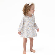 Floral Deer - Long Sleeve Ruffle Bodysuit Dress
