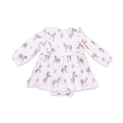 I Love Horses - Long Sleeve Ruffle Bodysuit Dress