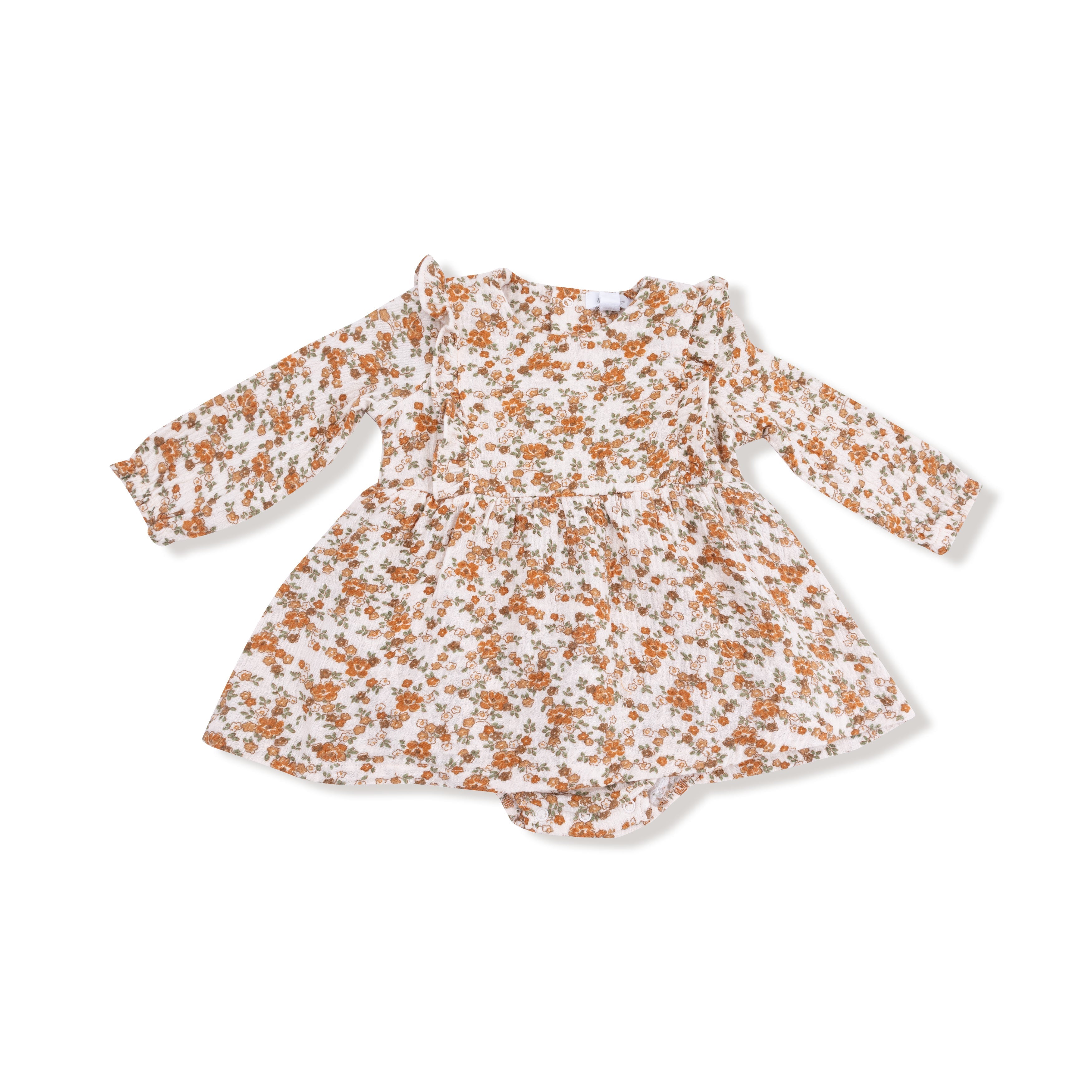 Prairie Calico - Ruffle Long Sleeve Bubble with Skirt