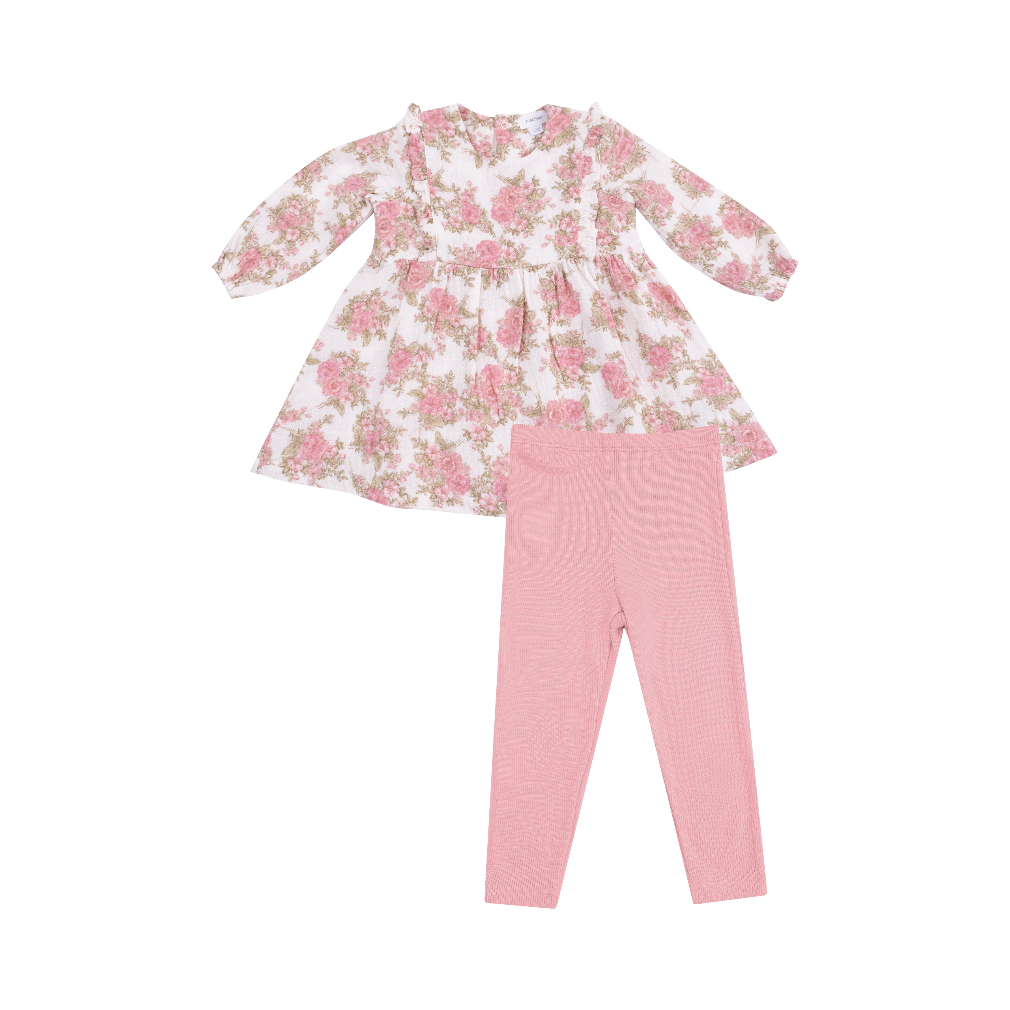 Heirloom Bouquets - Ruffle Long Sleeve Dress and Ribbed Legging