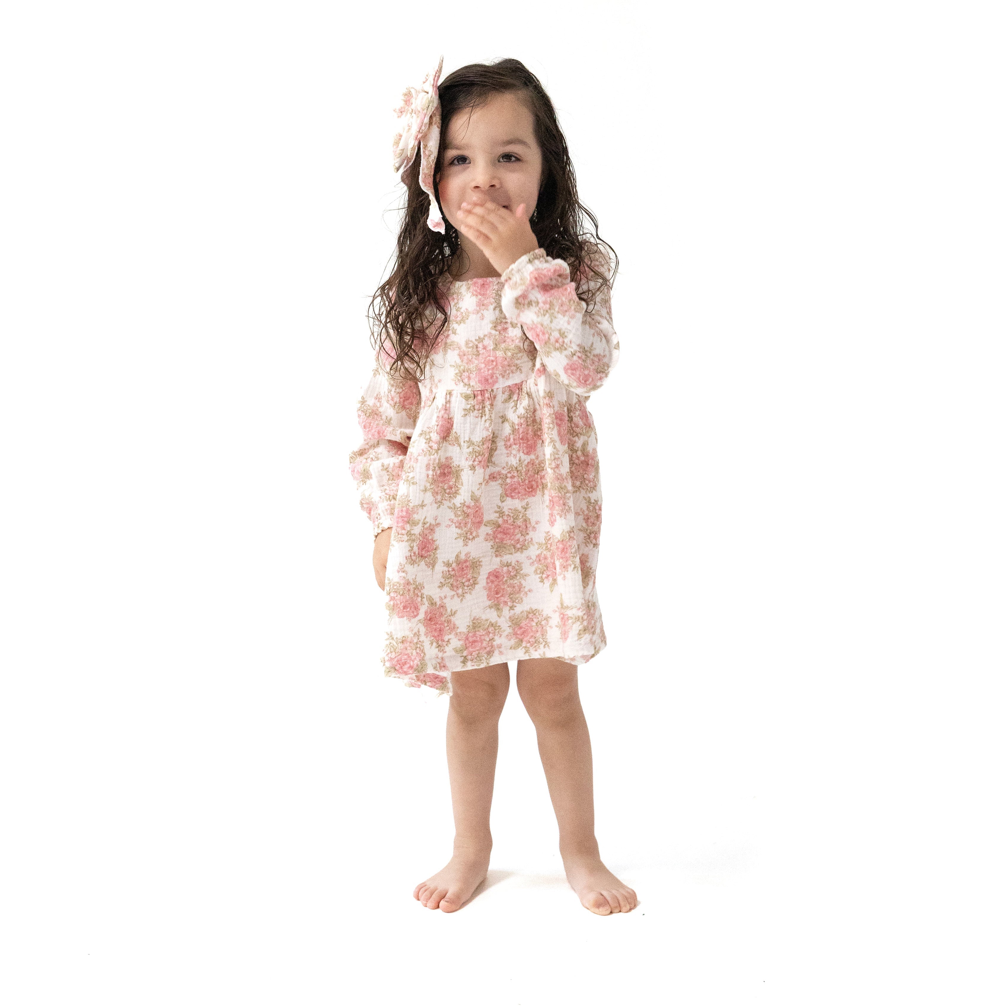 Heirloom Bouquets - Ruffle Long Sleeve Dress and Ribbed Legging