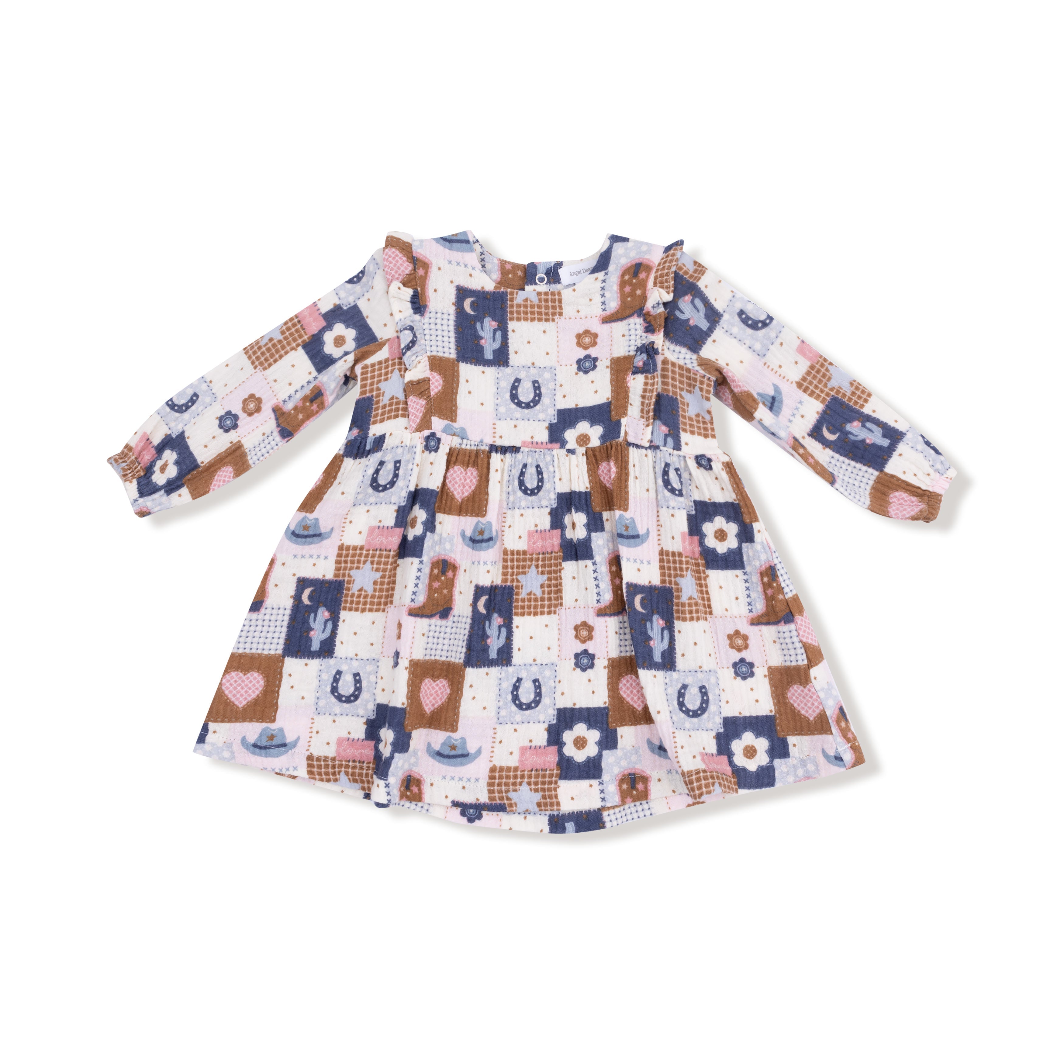 Patchwork Cowgirl - Ruffle Long Sleeve Dress and Legging Set