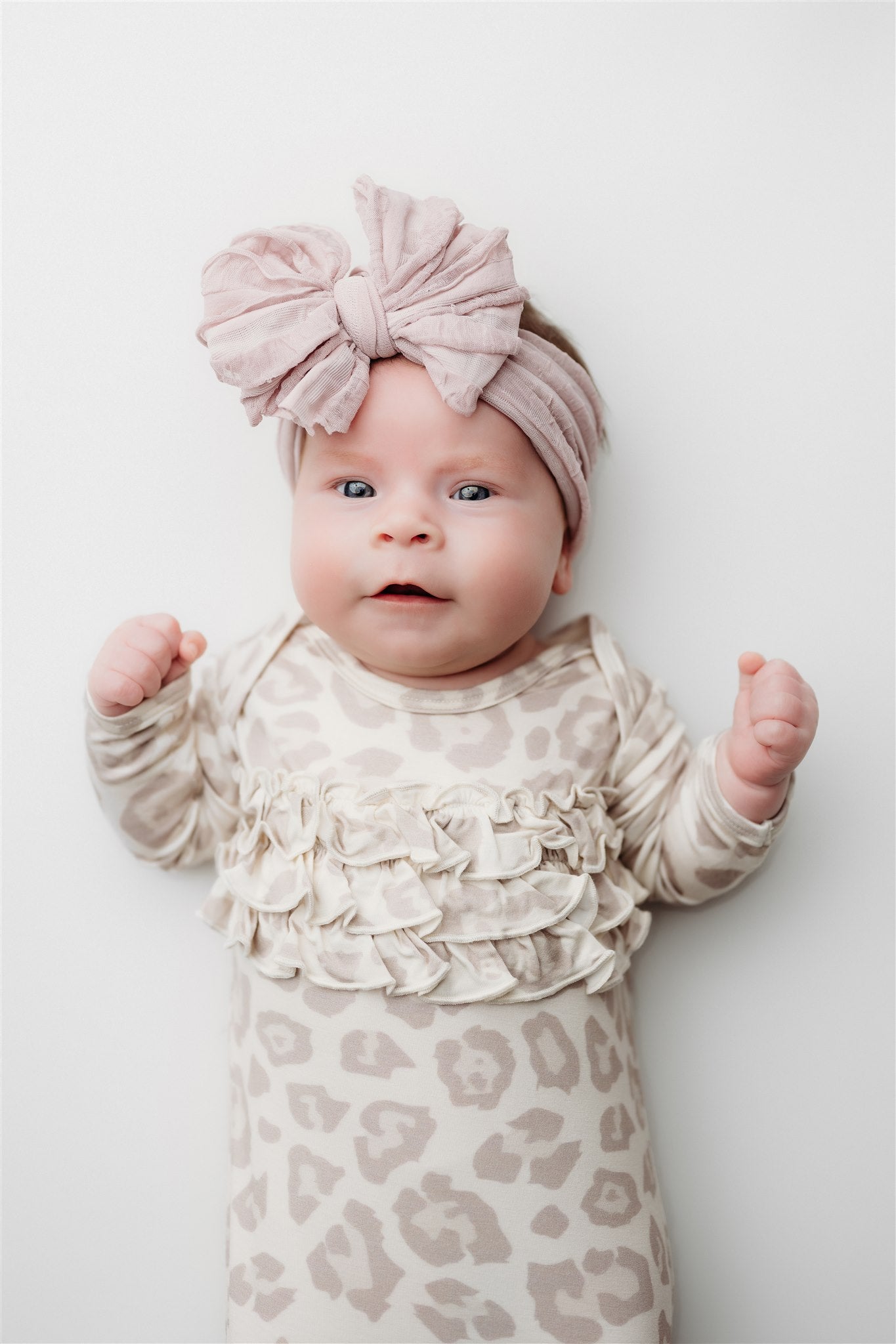 Natural Leopard | Ruffle Knot Gown