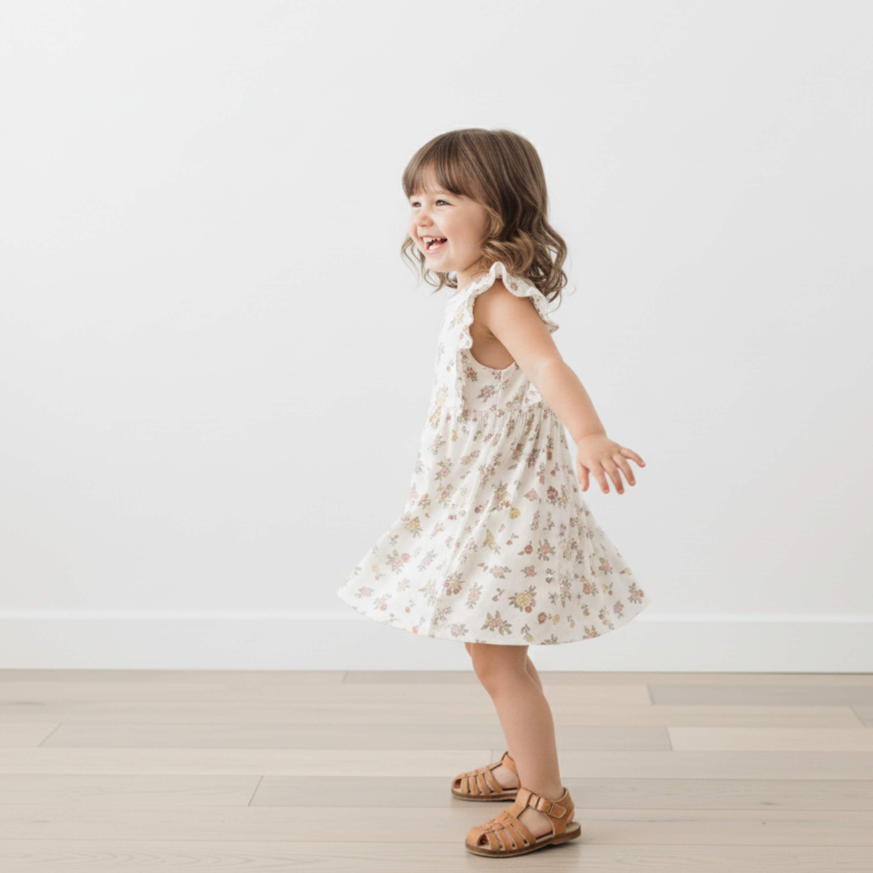 Organic Flutter Dress - Meadow
